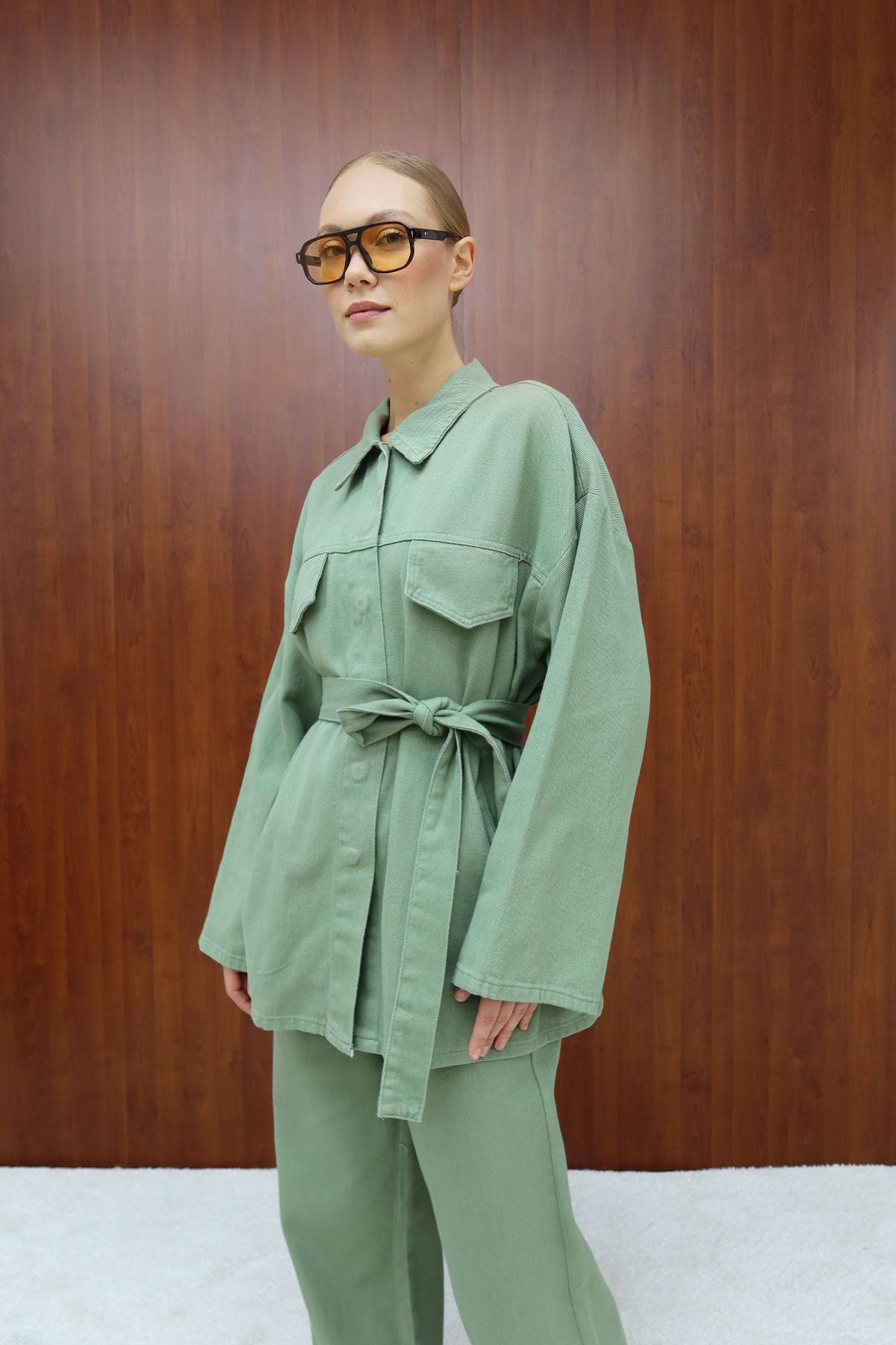 Gabardin Kuşaklı Takım 12-8843