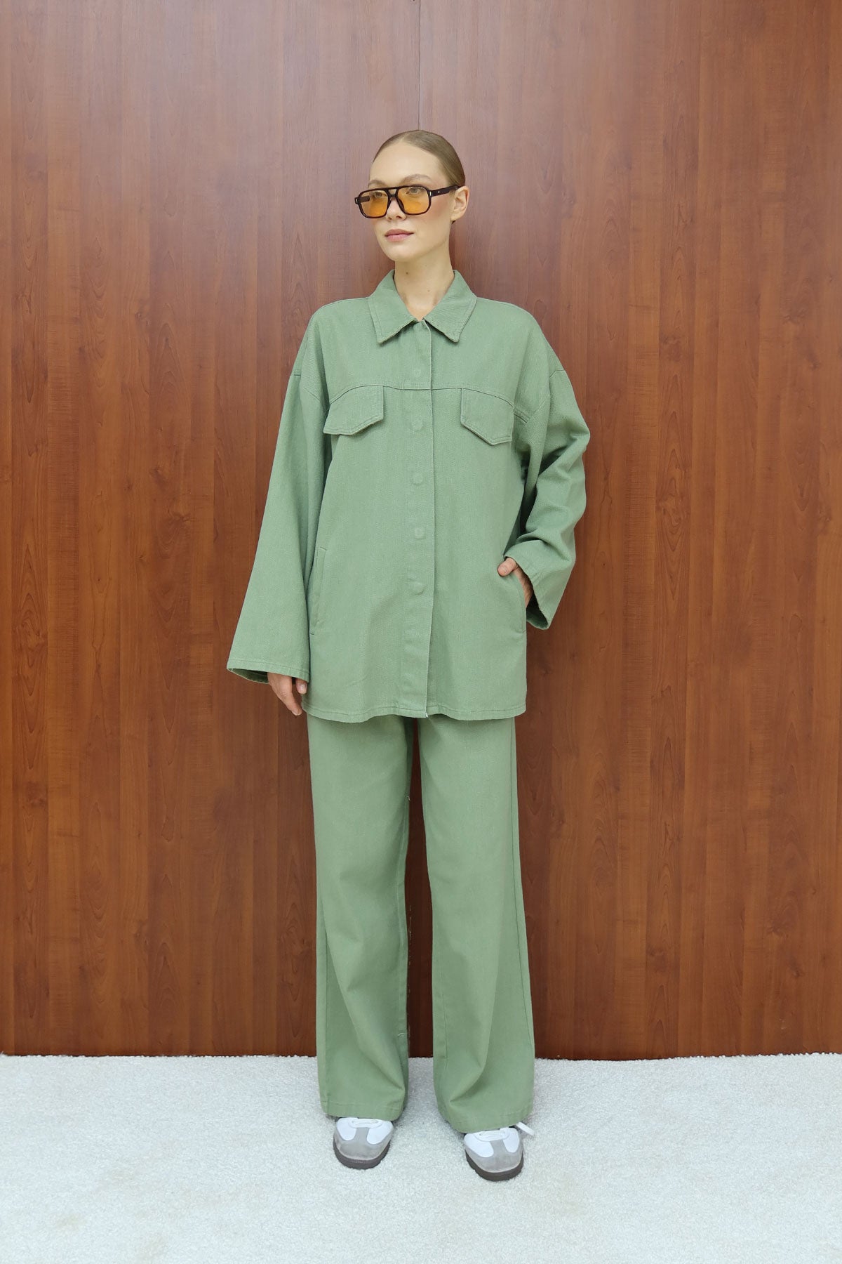 Gabardin Kuşaklı Takım 12-8843