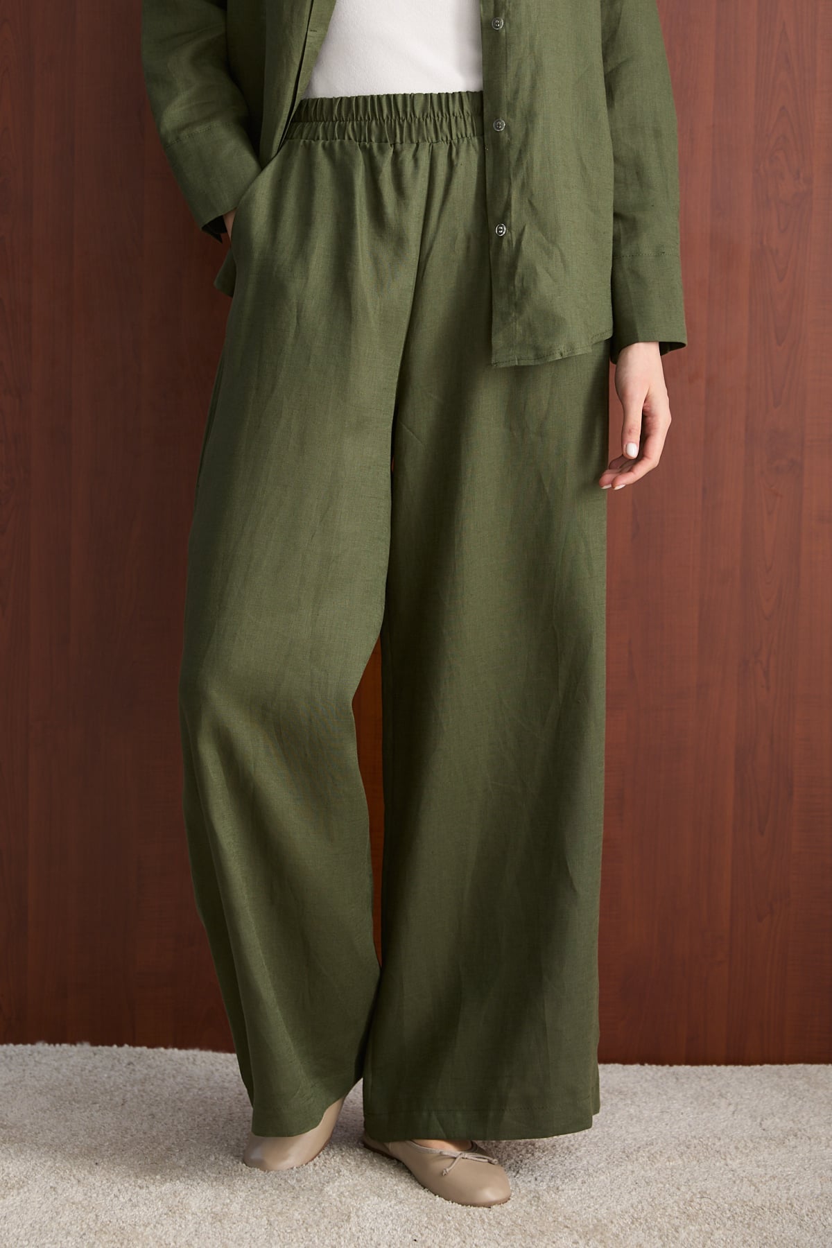 Keten Pantolon 32-2765-1 Kadın Pantolon