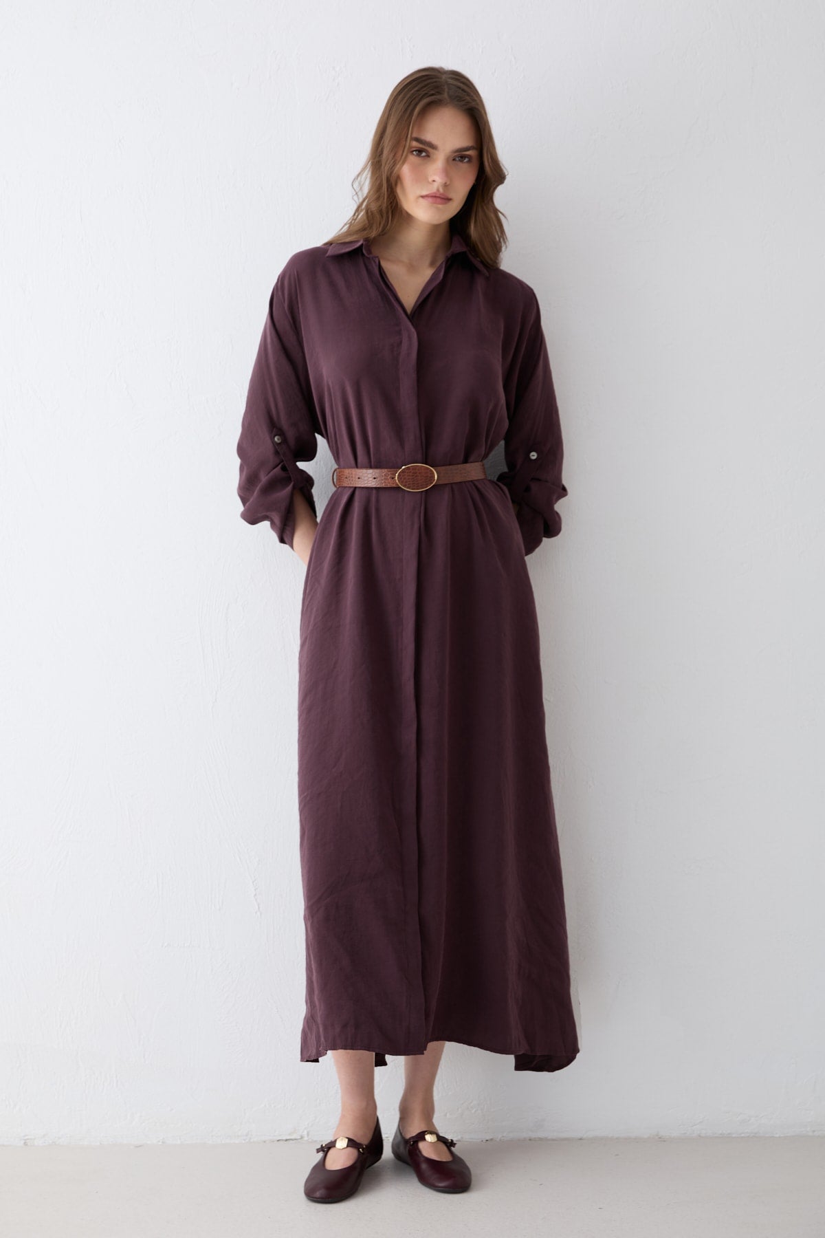 Kemerli Oversize Elbise 81-3270