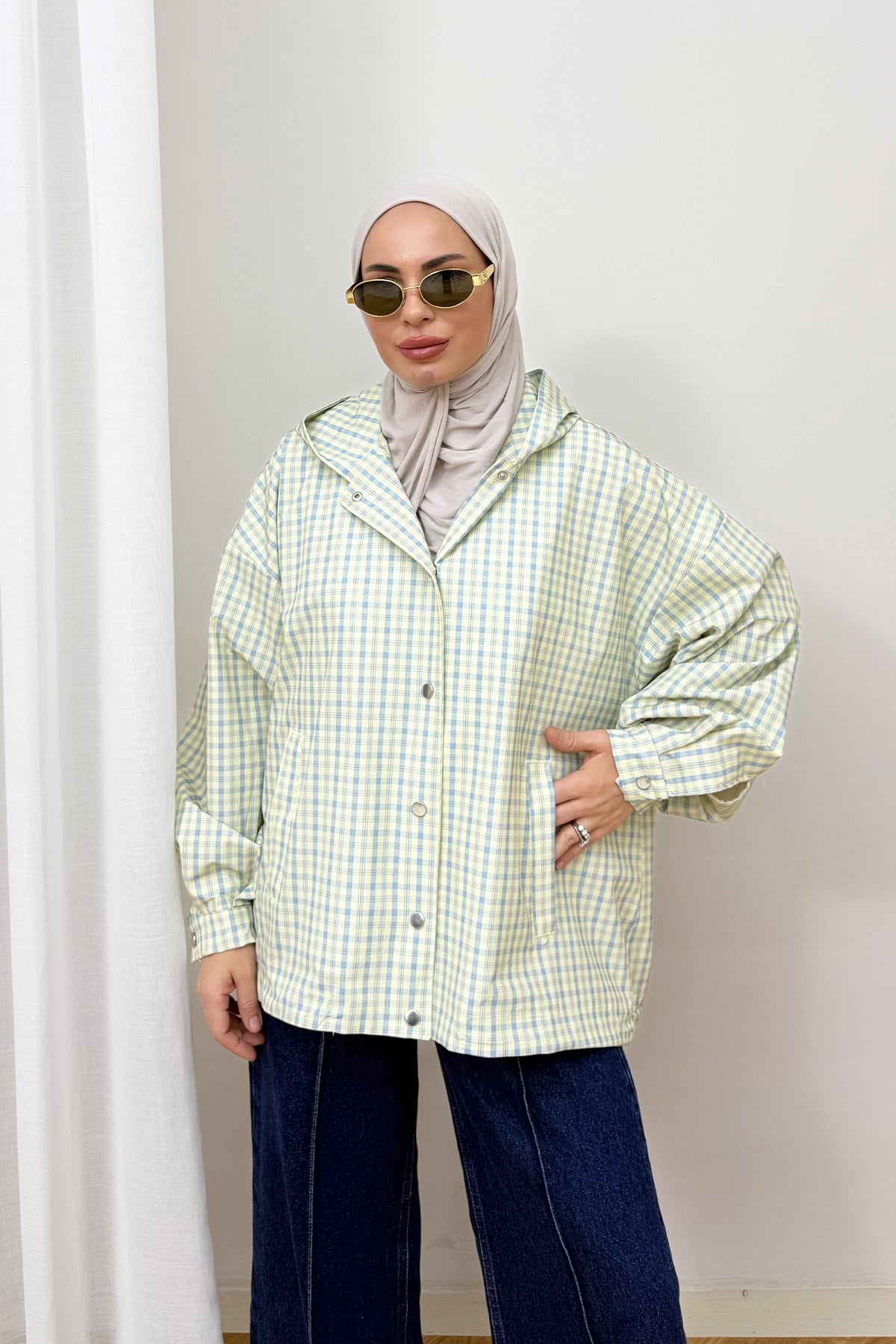 Ekose Çıtçıtlı Yağmurluk 3-4590