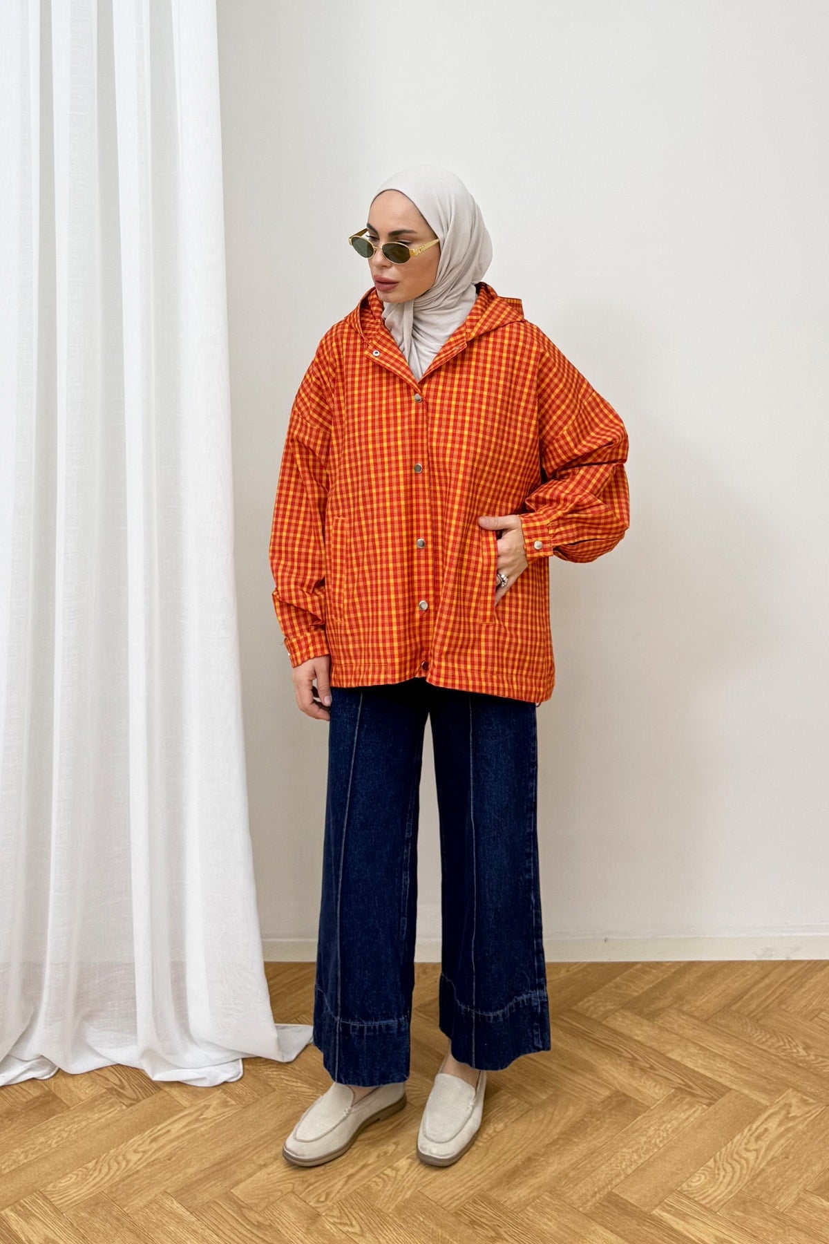 Ekose Çıtçıtlı Yağmurluk 3-4590