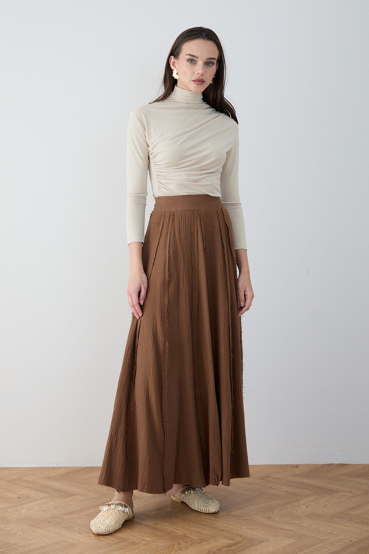 Müslin Parçalı Etek 32-2850