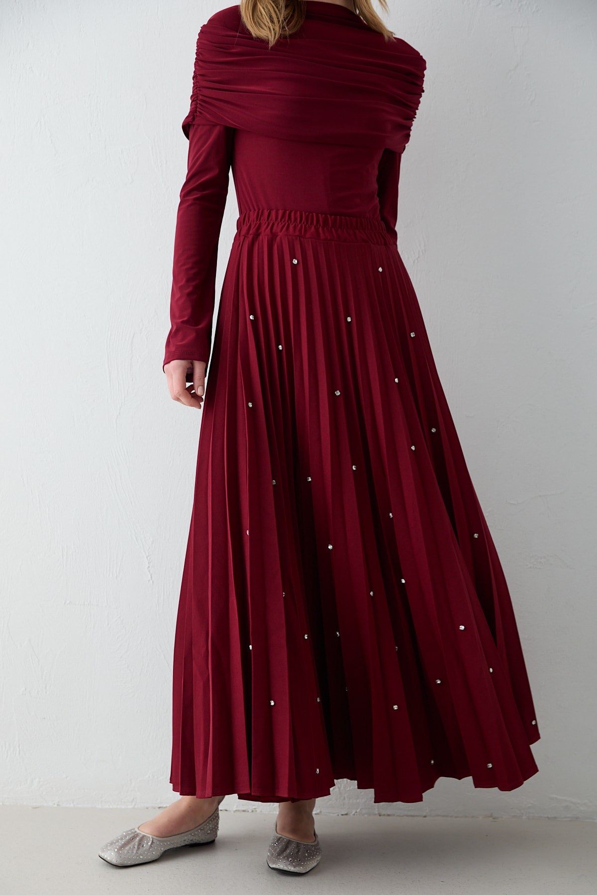Taşlı Pilise Etek 32-3541-1