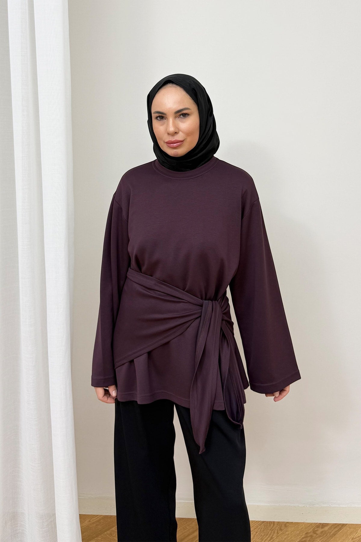 Şal Detaylı Tunik 3-4585
