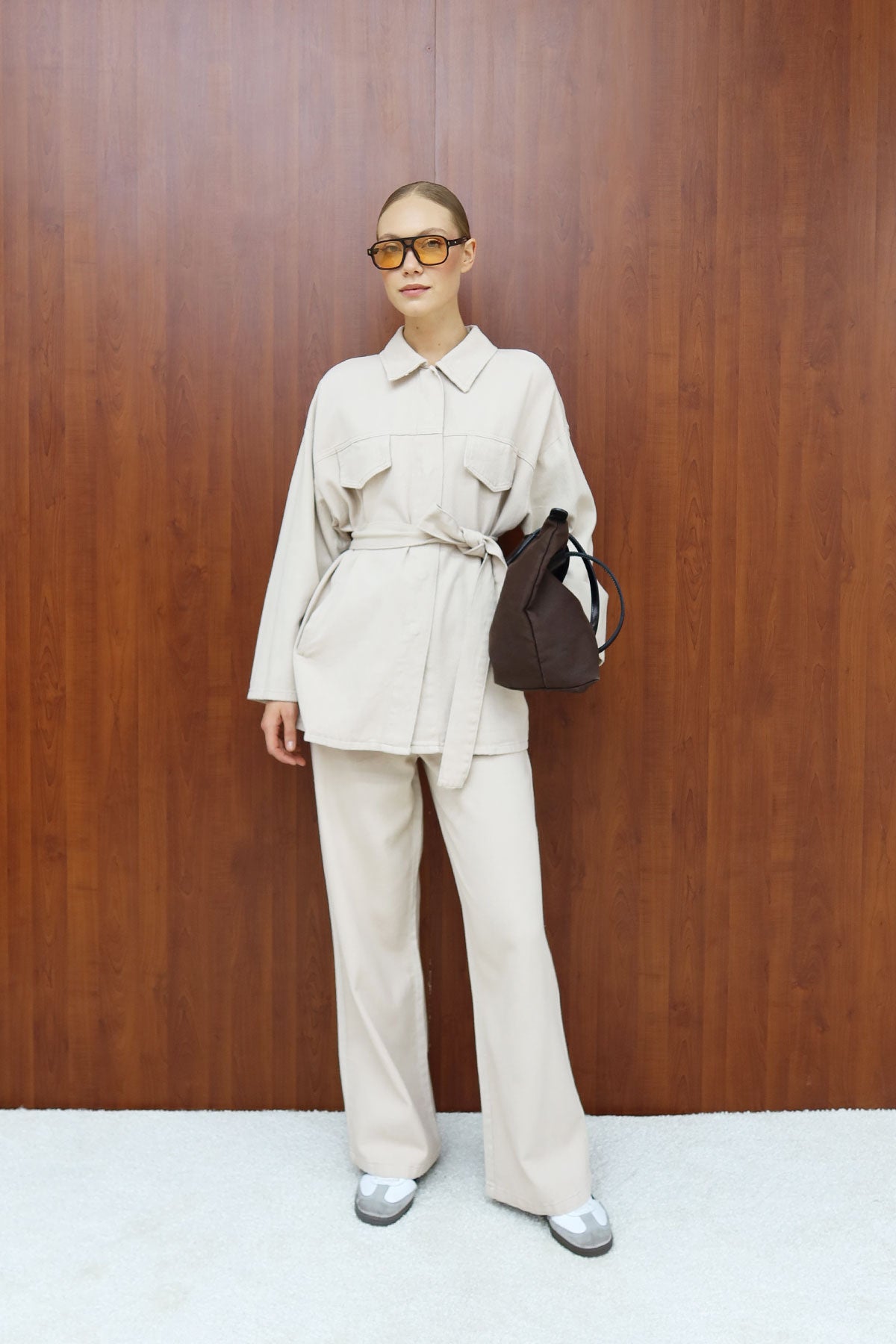 Gabardin Kuşaklı Takım 12-8843