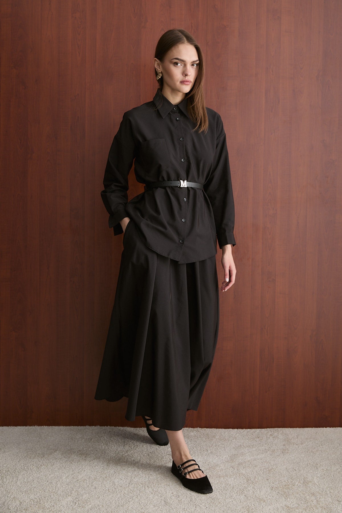Kemerli Etekli Poplin Takım 32-2603