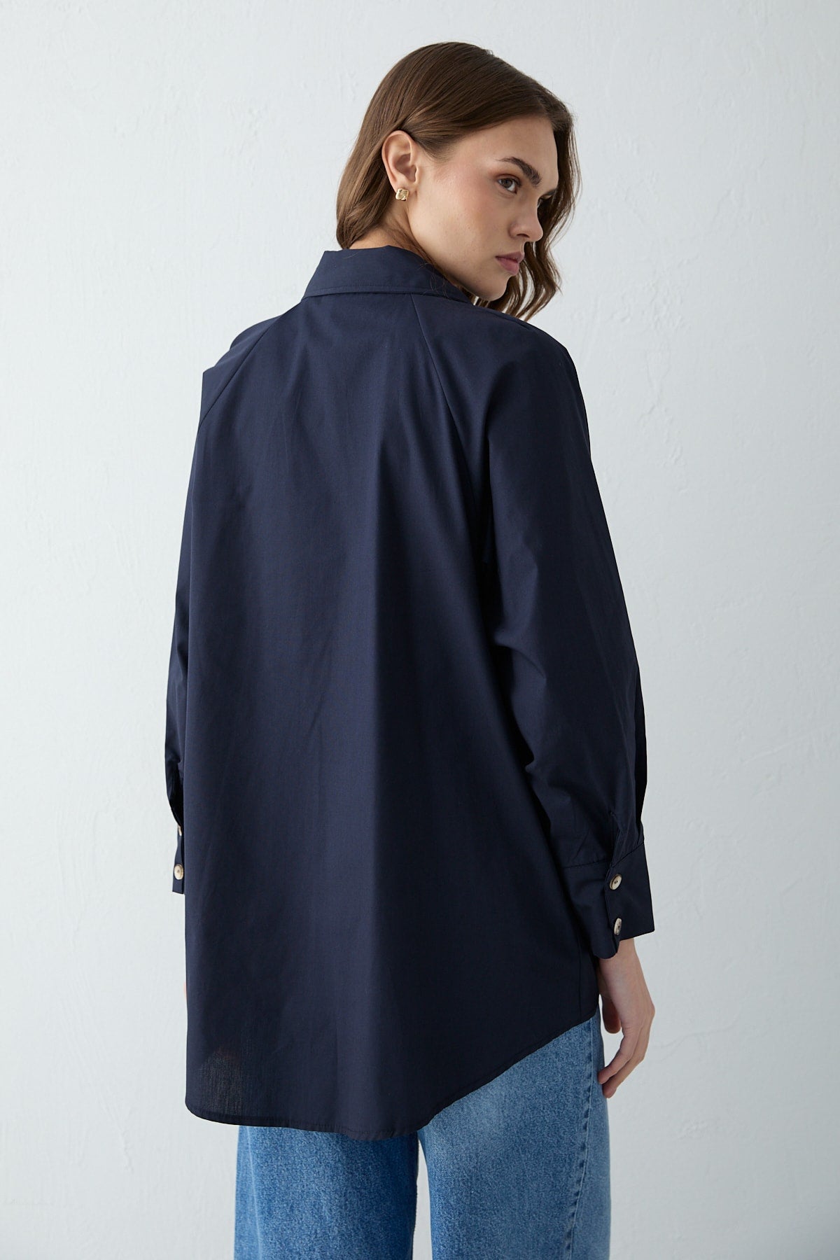 Düğmeli Poplin Gömlek 32-2703