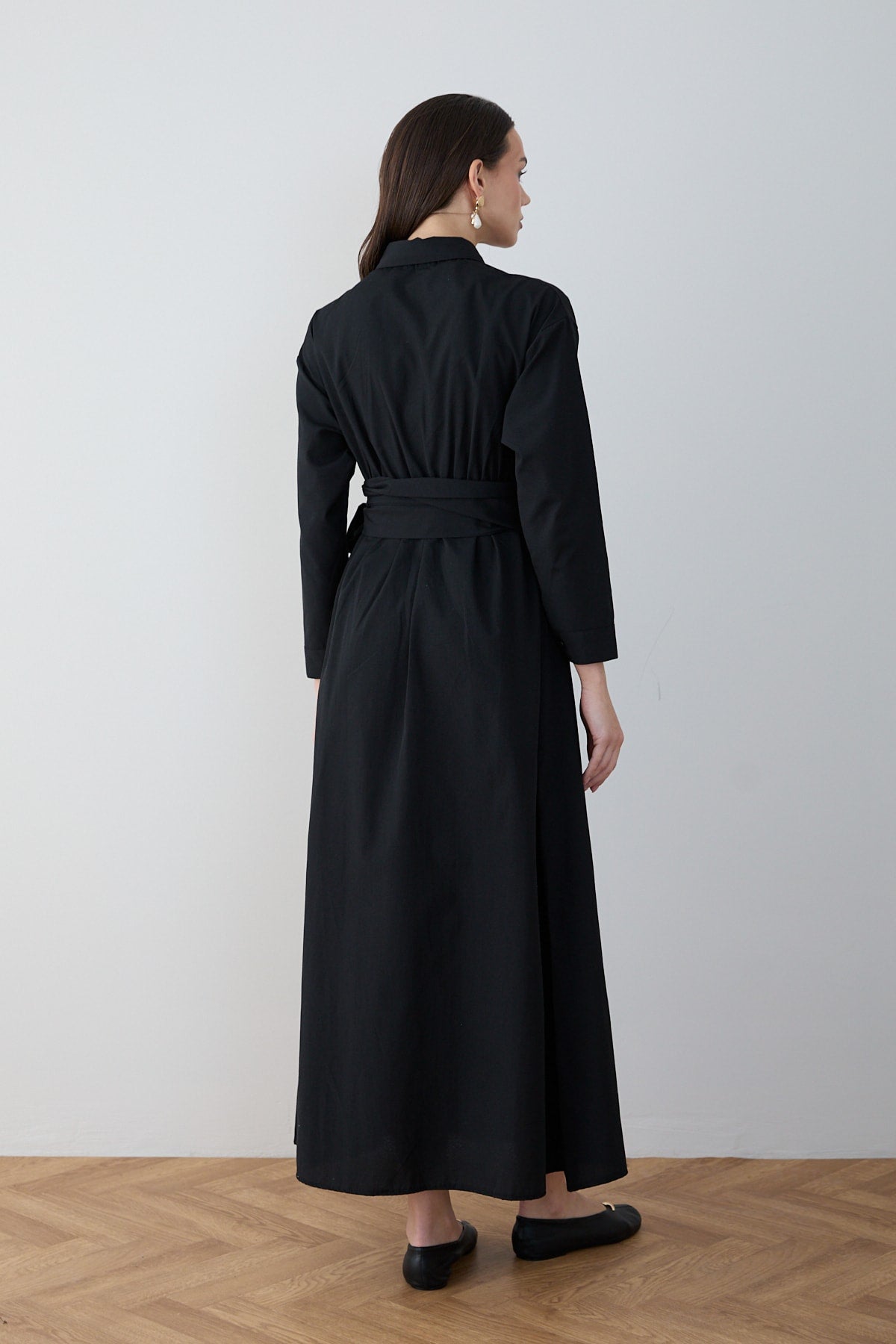 Kuşaklı Poplin Elbise 68-6302
