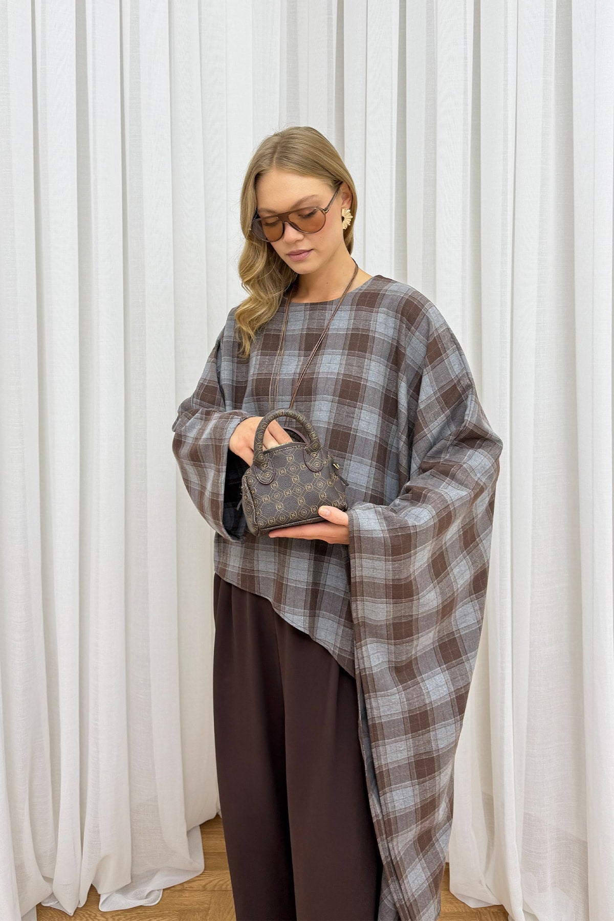 Ekose Asimetrik Tunik 32-3000