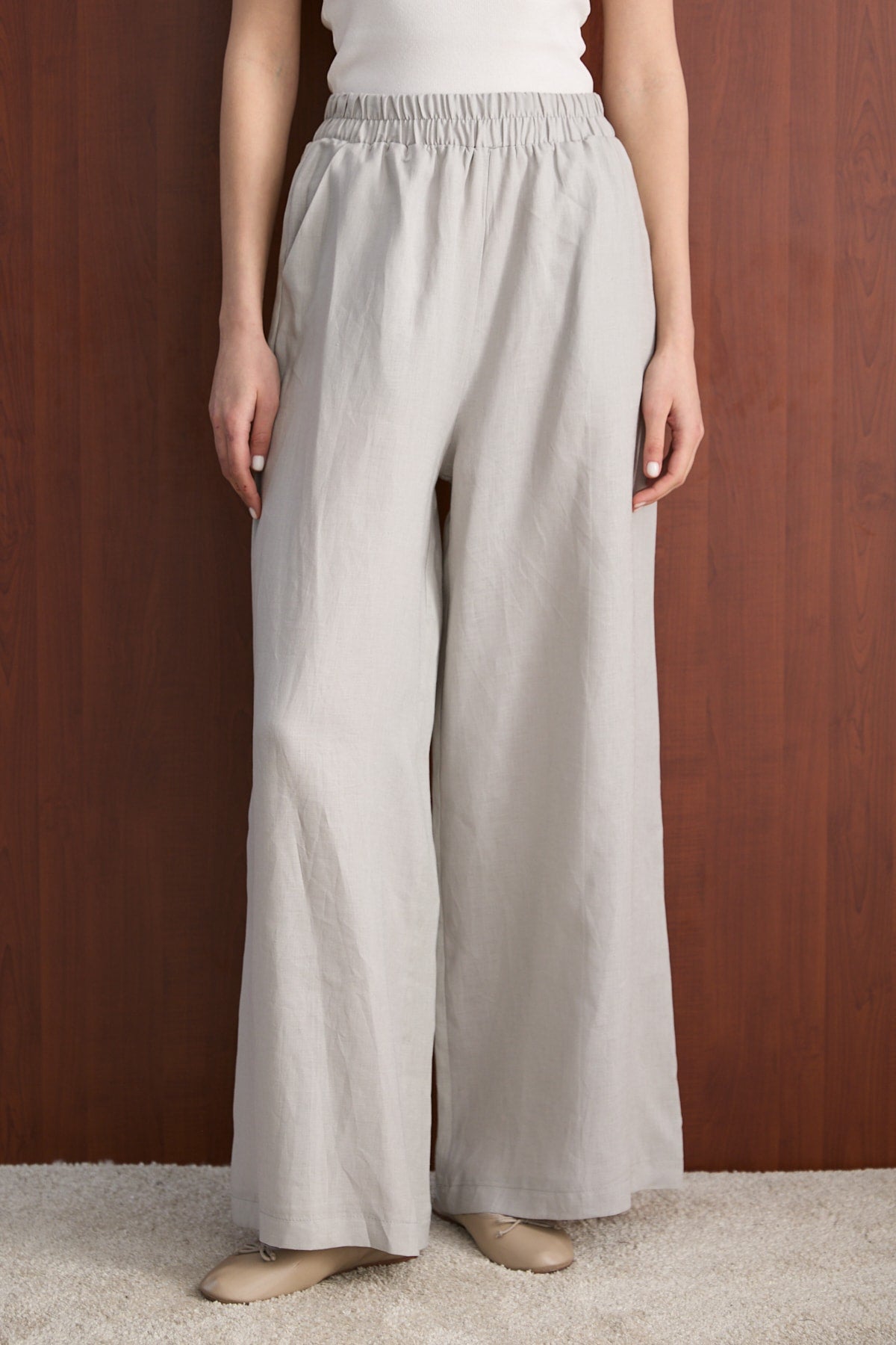 Keten Pantolon 32-2765-1 Kadın Pantolon