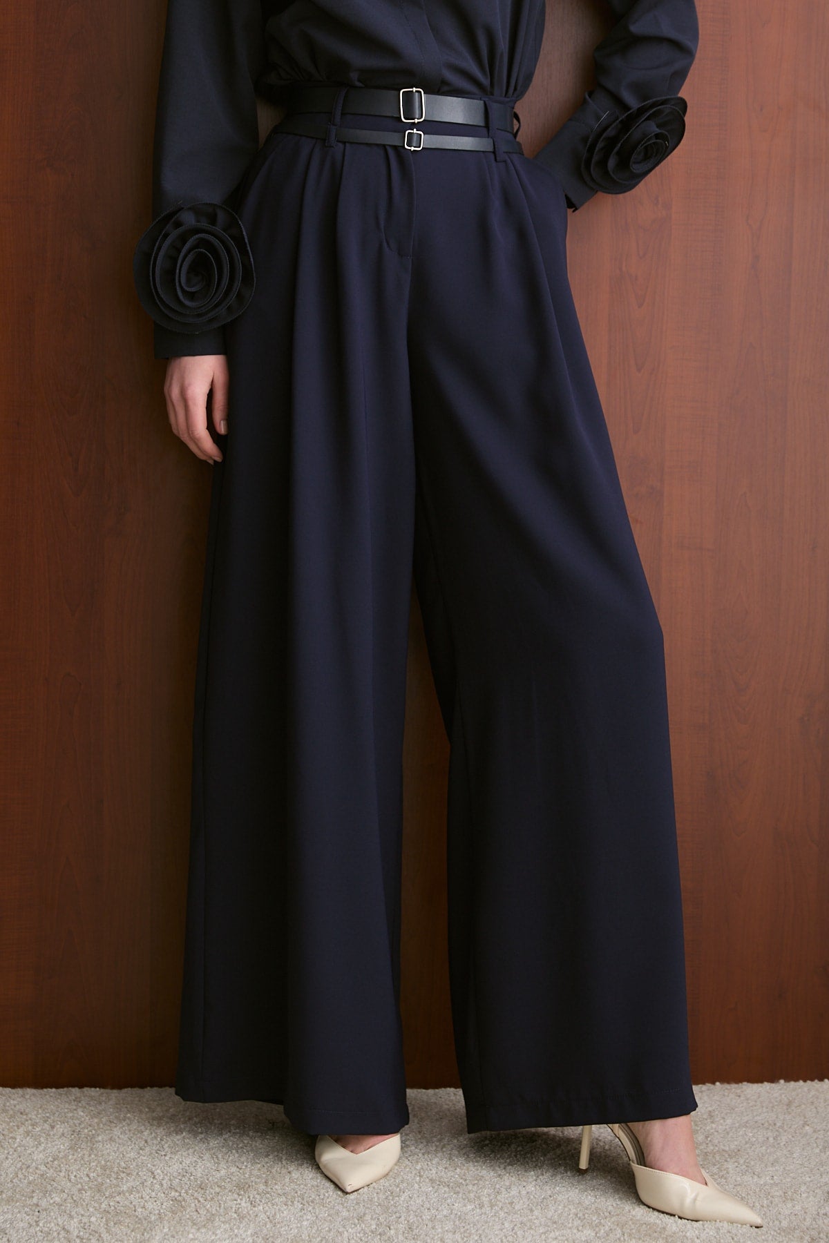 Çift Kemerli Pantolon 32-2740