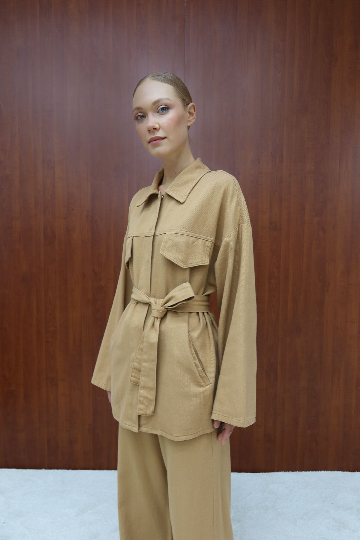 Gabardin Kuşaklı Takım 12-8843