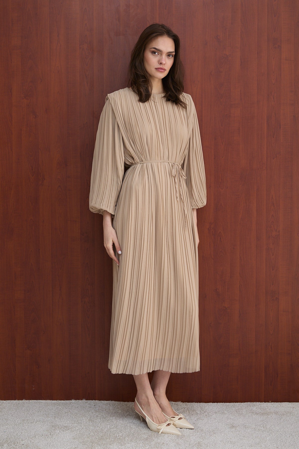 Şallı Pilise Elbise 32-2379-1