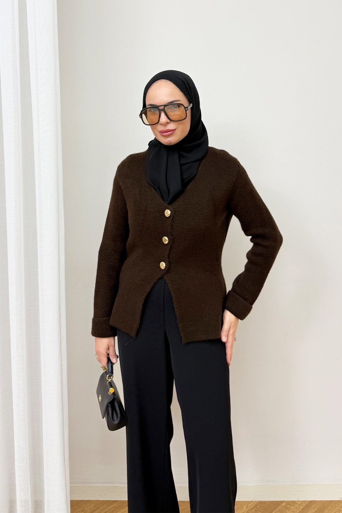 Düğmeli Triko Hırka 94-5029