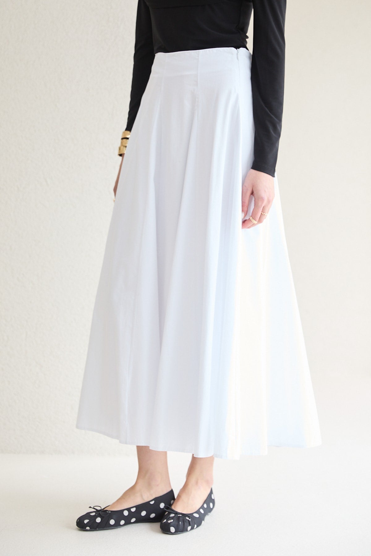 Parçalı Poplin Etek 32-2776
