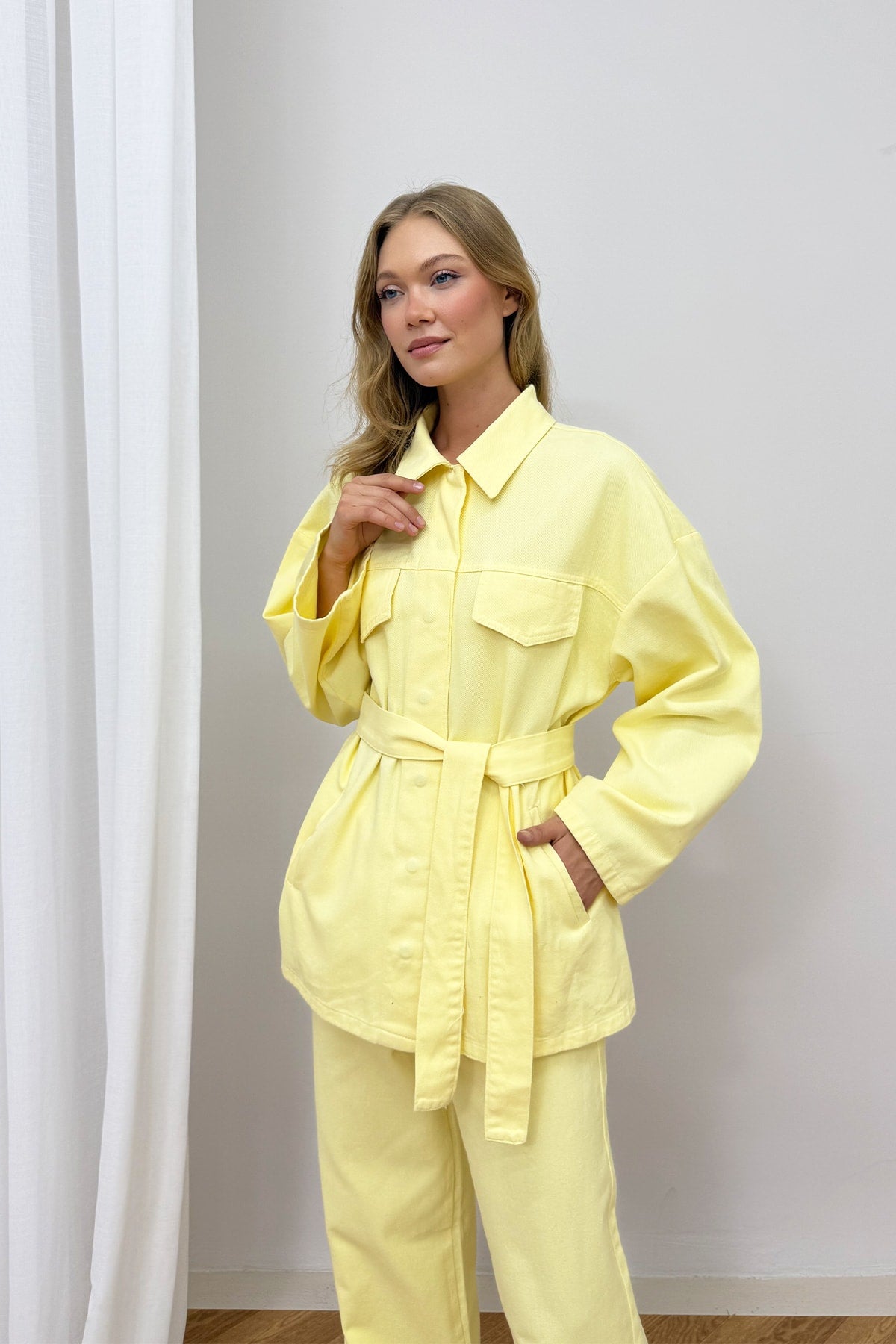 Gabardin Kuşaklı Takım 12-8843