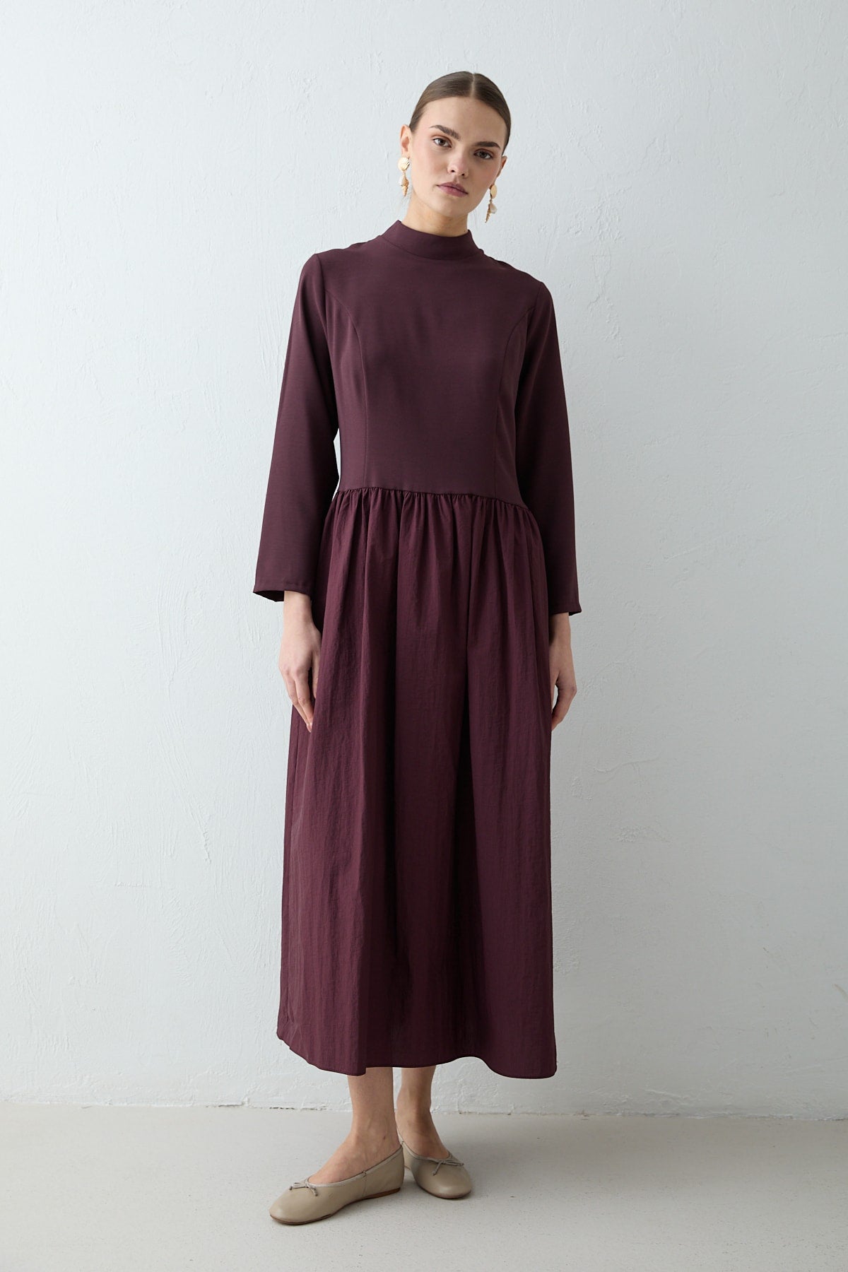 Seyyar Kol Manşetli Elbise 32-2678