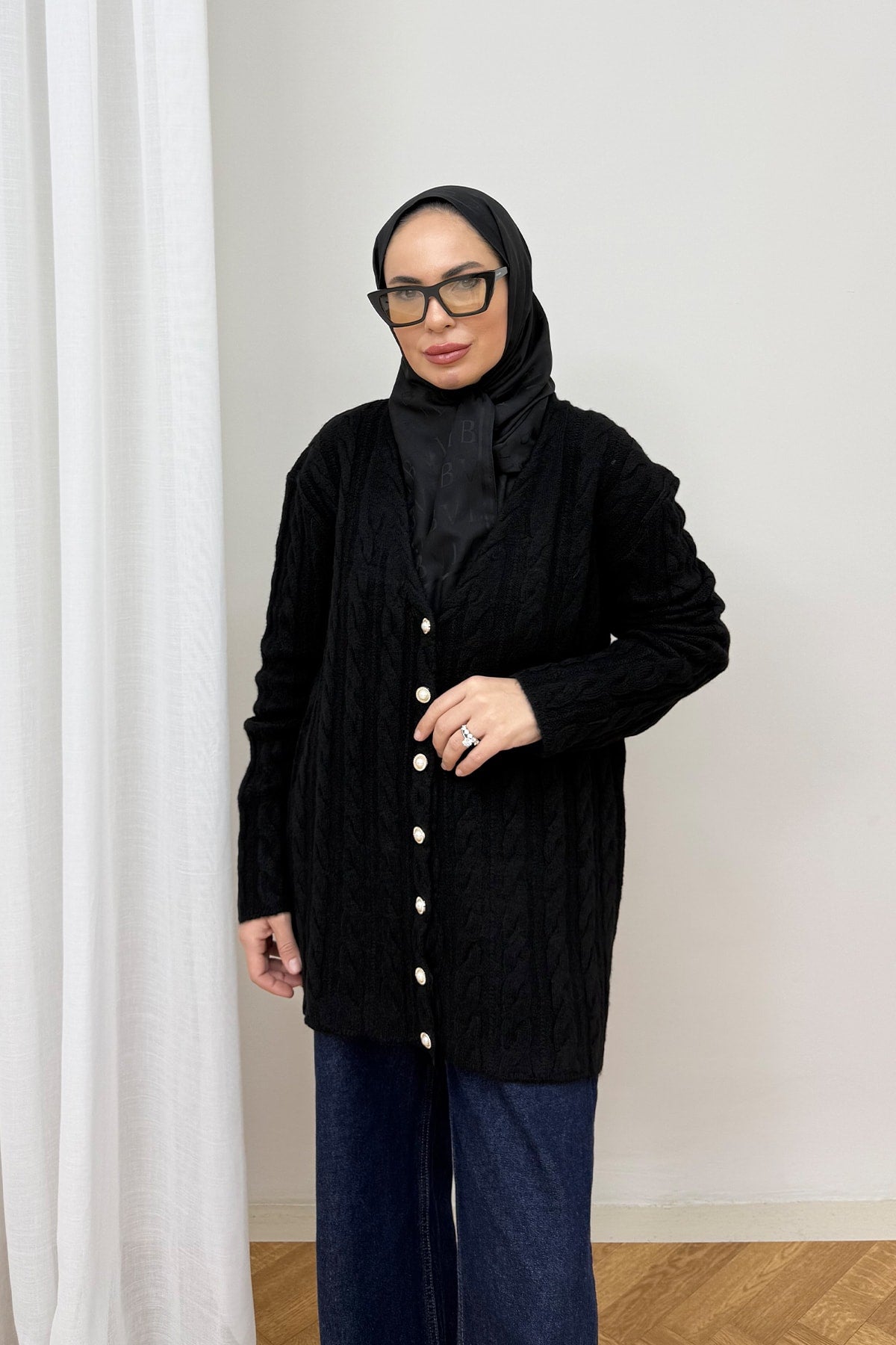 Düğmeli Triko Hırka 80-8434