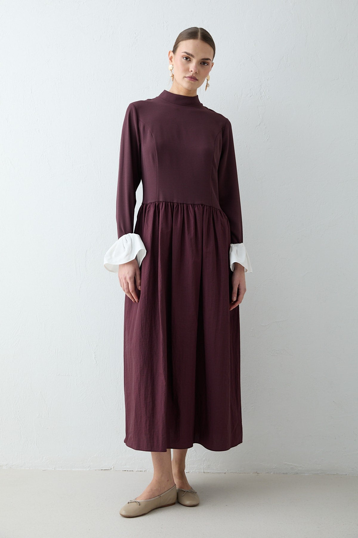 Seyyar Kol Manşetli Elbise 32-2678