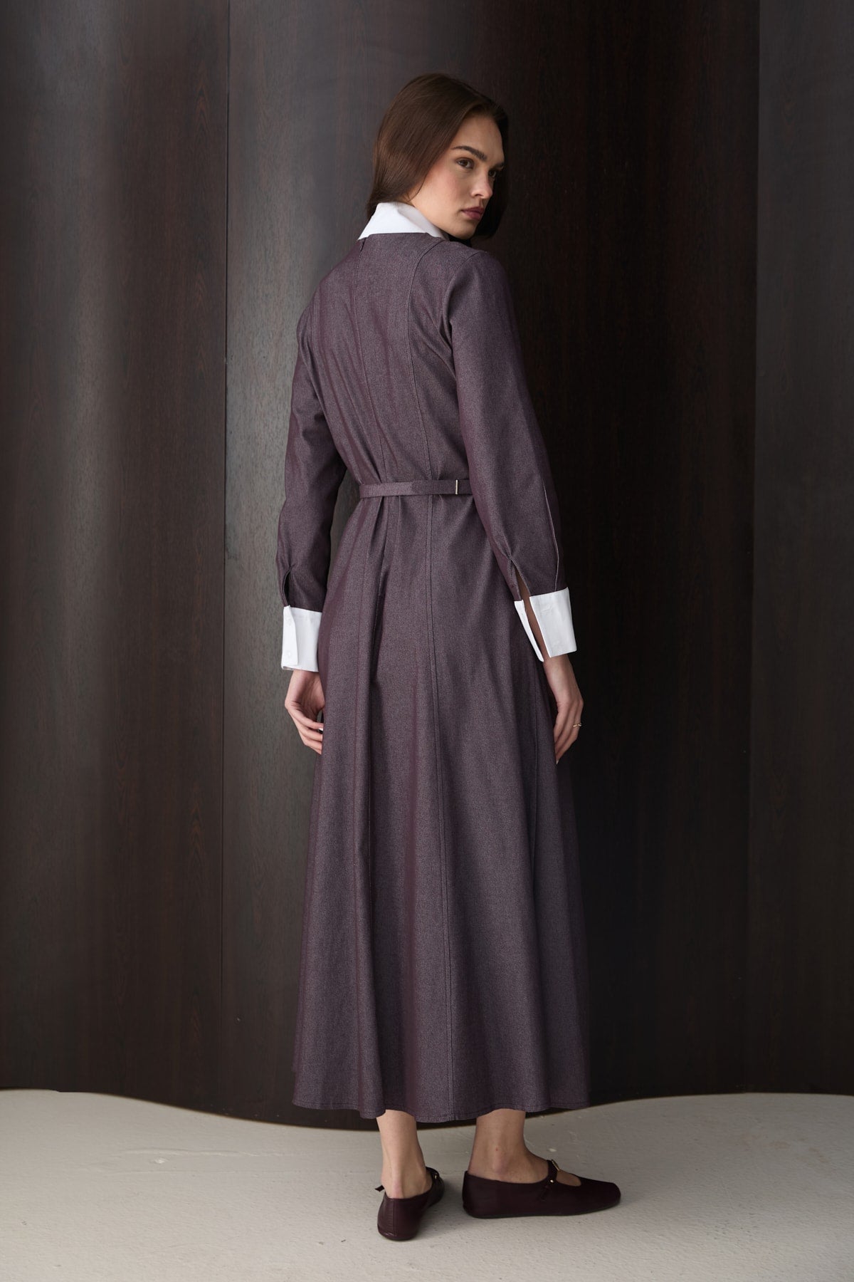 Yakada Detaylı Denim Elbise 32-2791