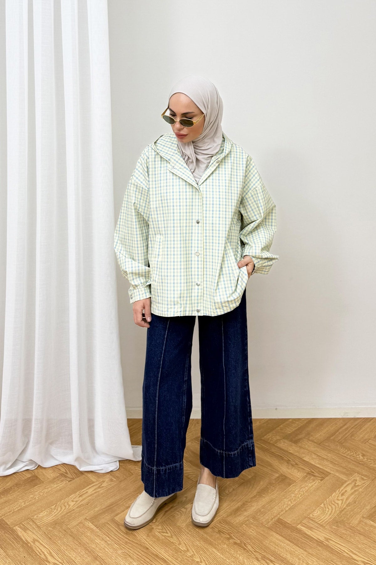 Ekose Çıtçıtlı Yağmurluk 3-4590