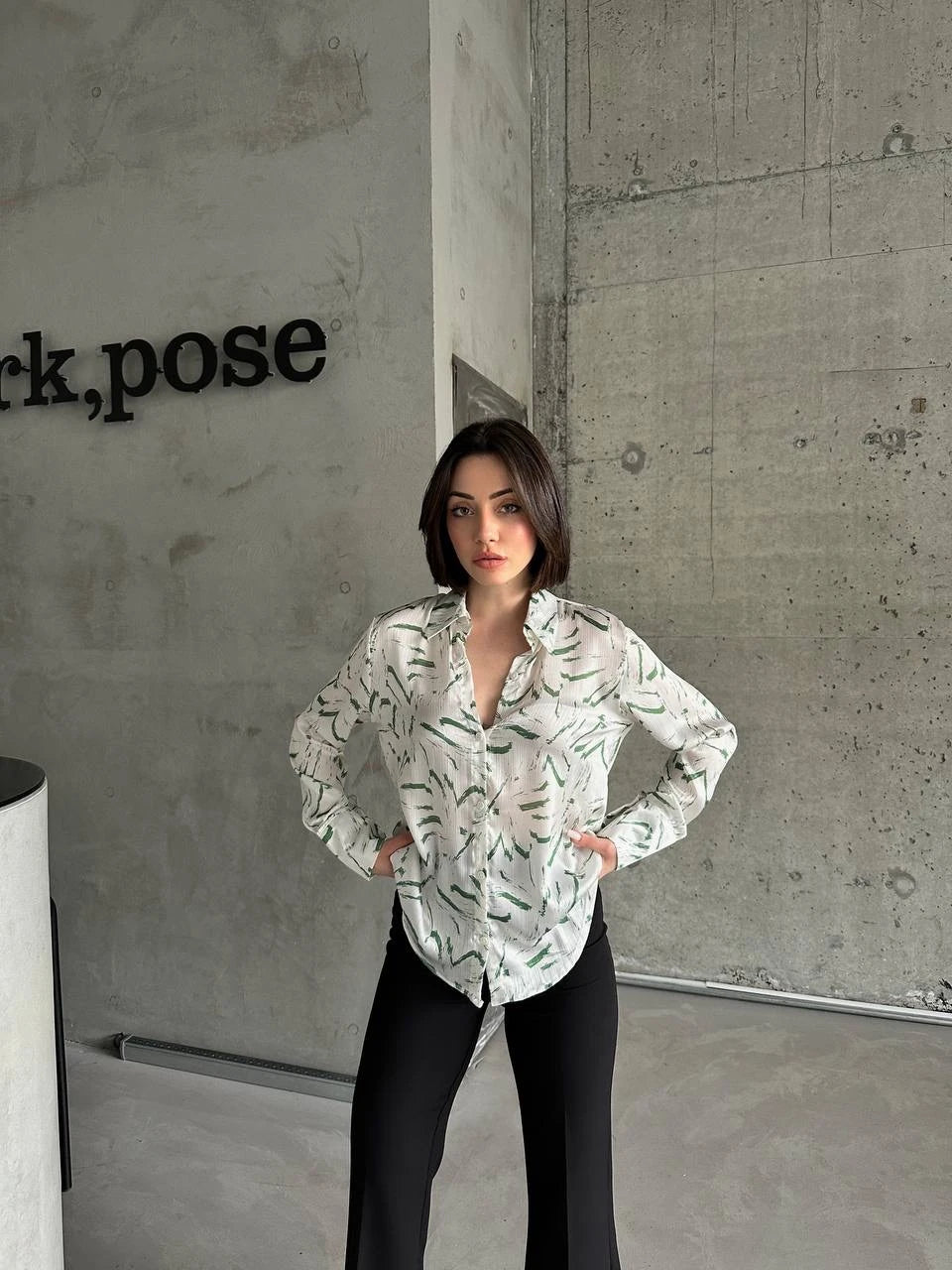 Sanat Desen Yoryo Saten Gömlek