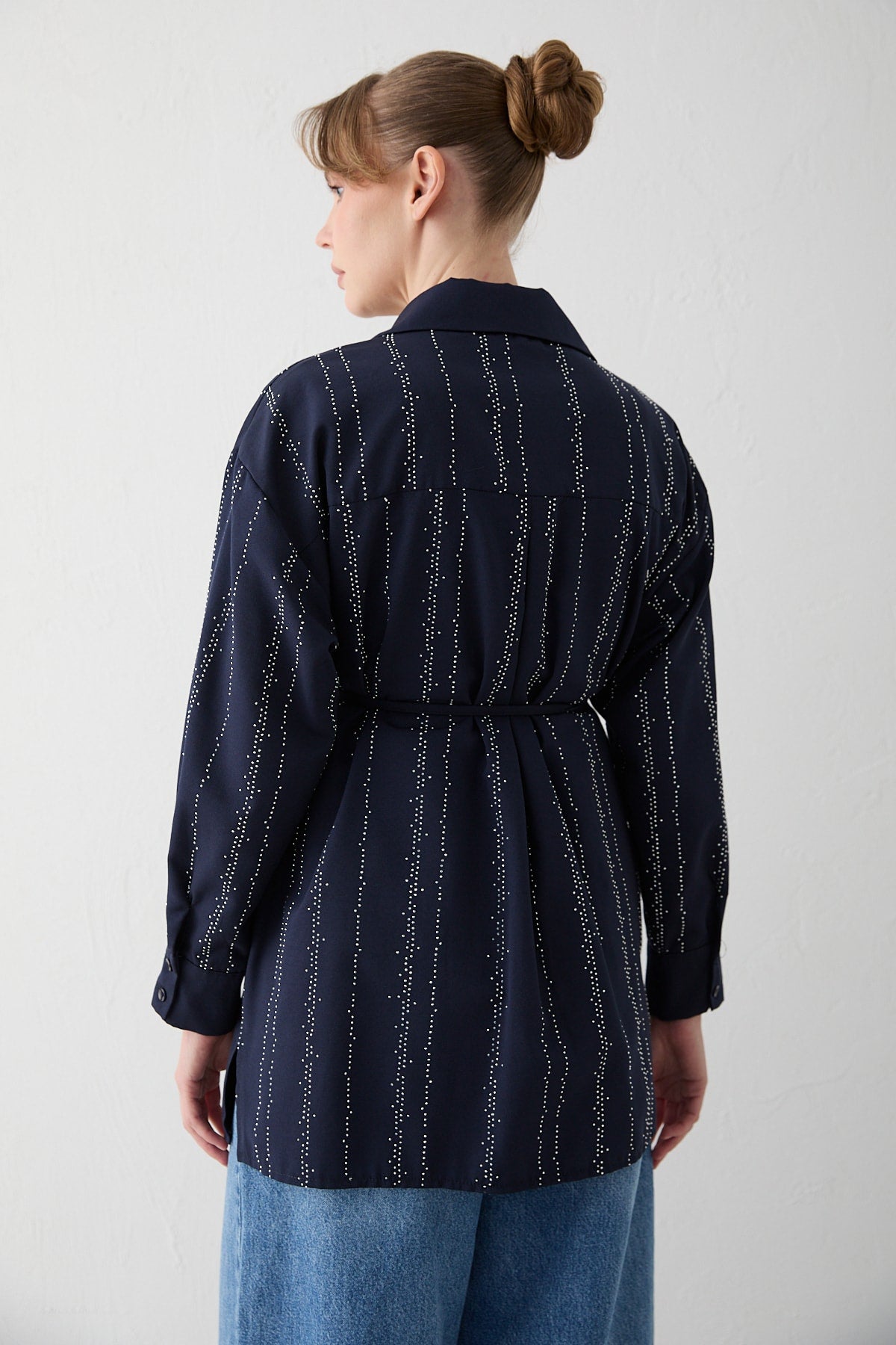 Taşlı Poplin Gömlek 32-2620