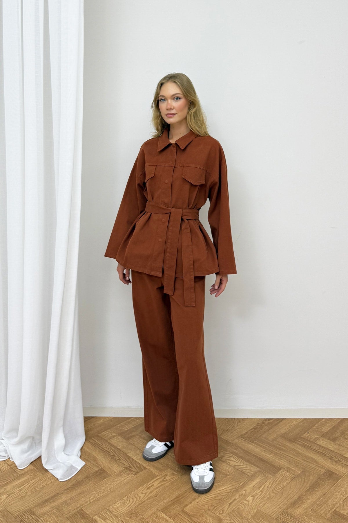 Gabardin Kuşaklı Takım 12-8843