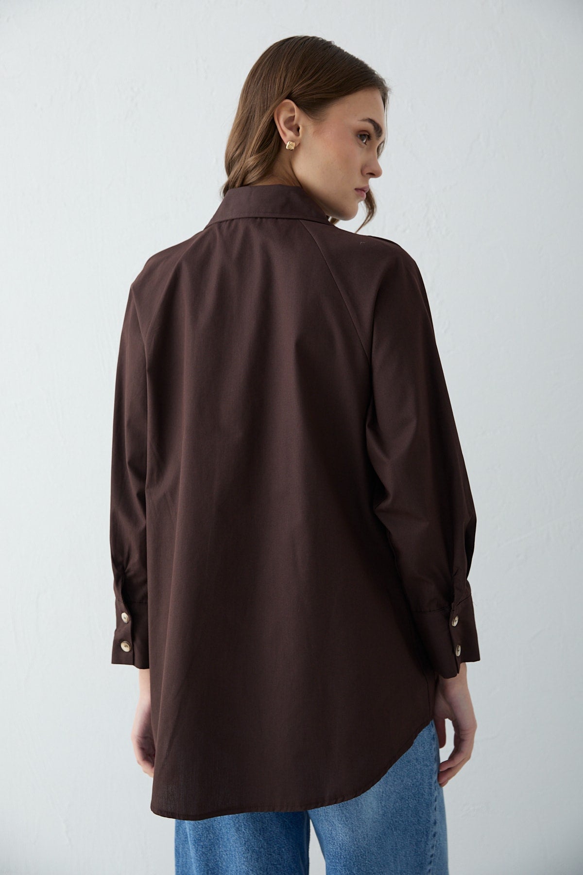 Düğmeli Poplin Gömlek 32-2703