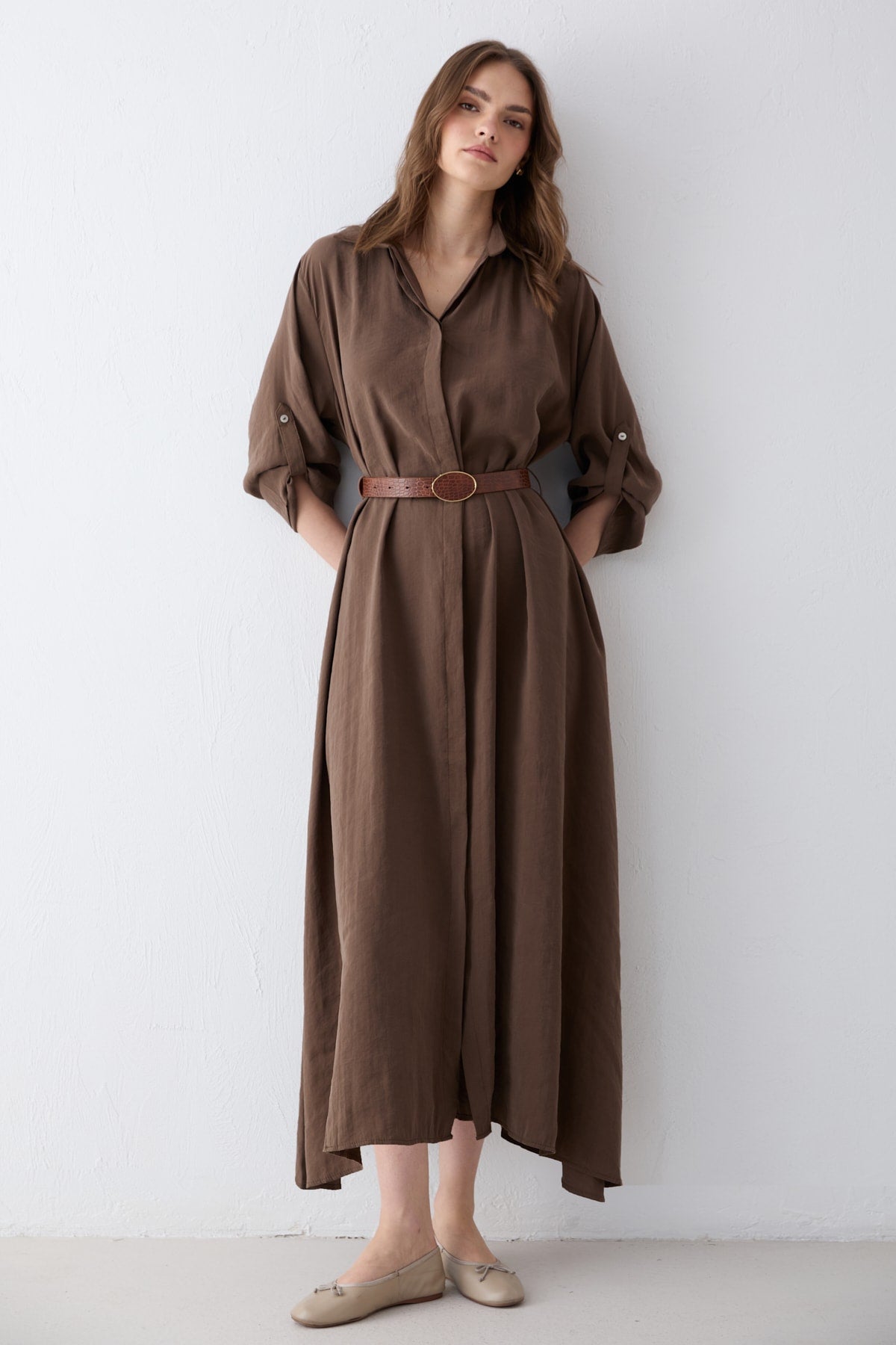 Kemerli Oversize Elbise 81-3270