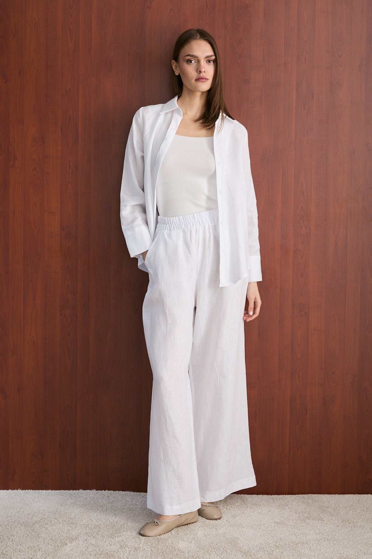 Keten Pantolon 32-2765-1 Kadın Pantolon