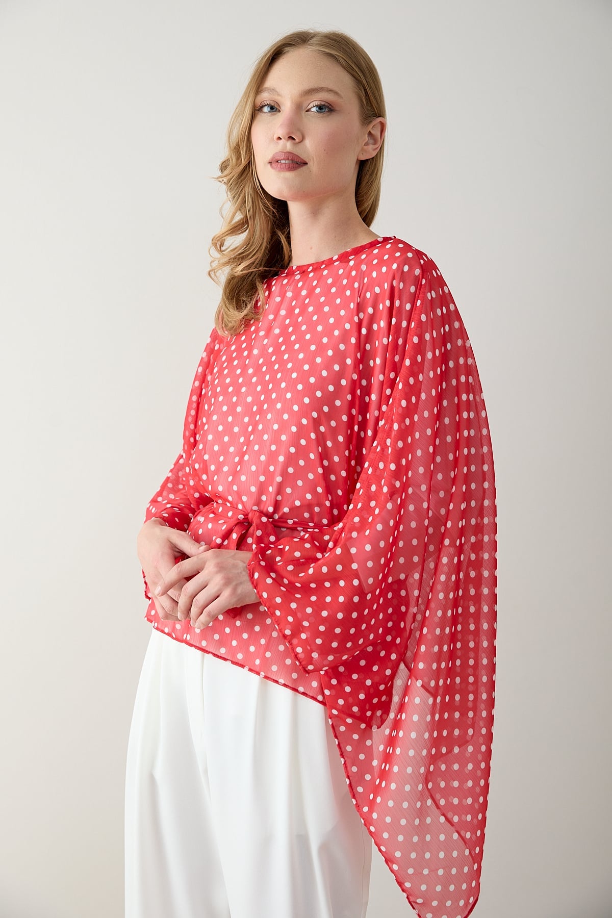 Puantiye Pelerin Tunik 12-5419