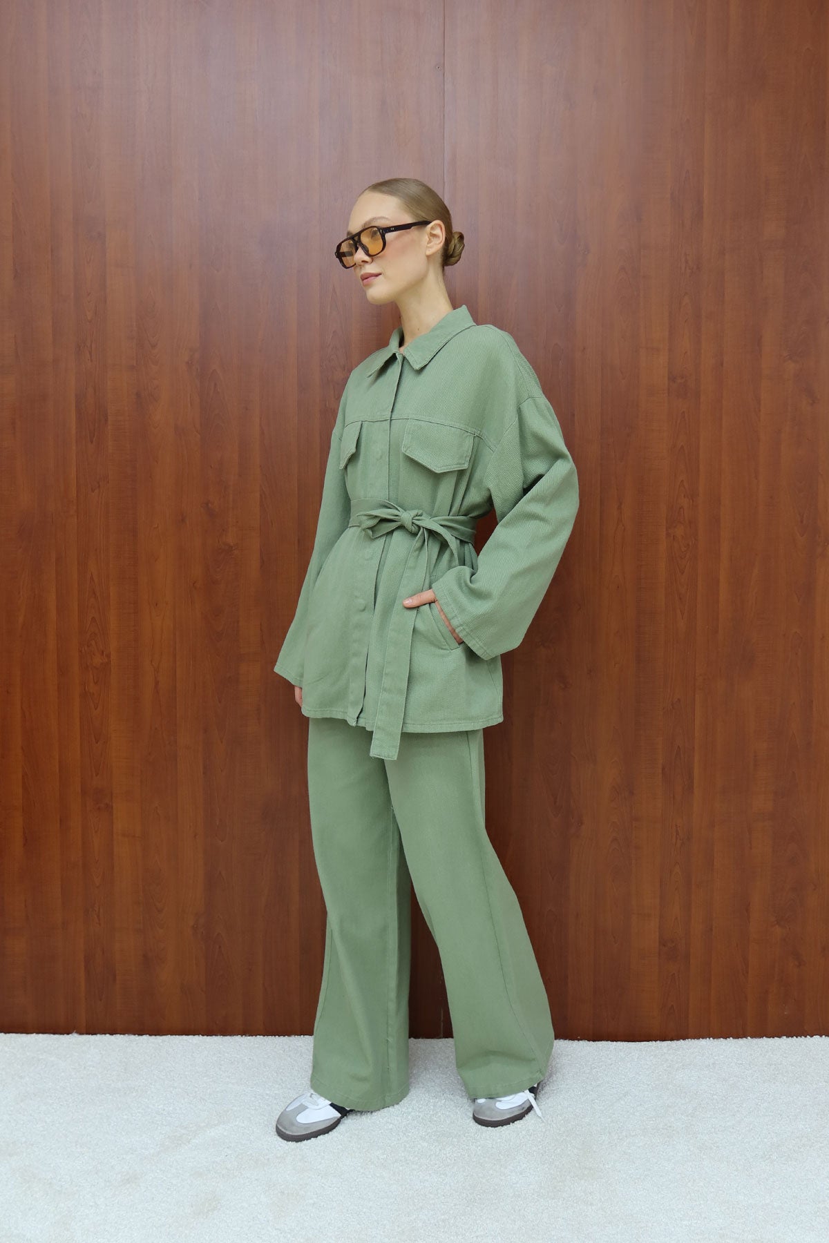 Gabardin Kuşaklı Takım 12-8843