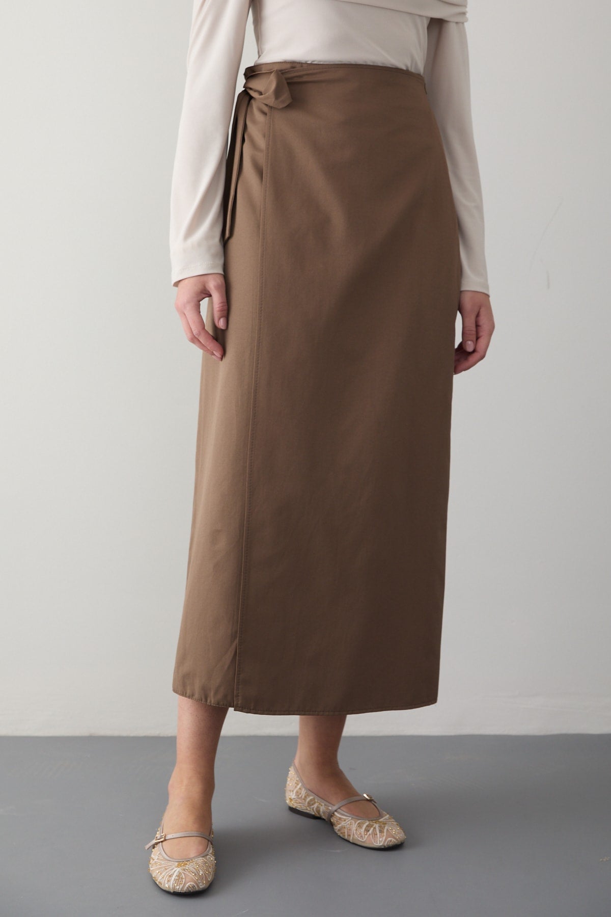 Poplin Bağlamalı Etek 32-2874