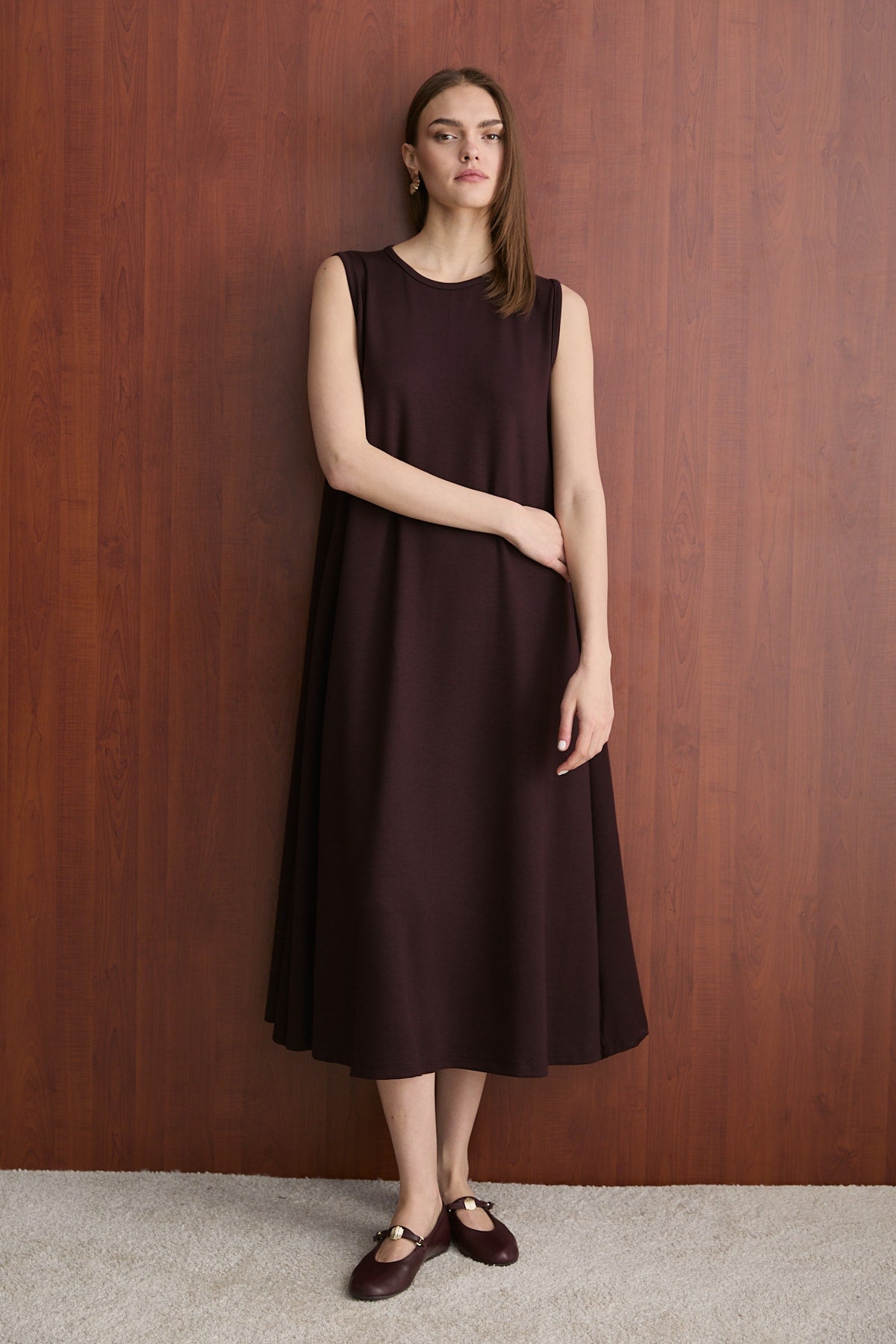 Kolsuz Modal Elbise 76-1007