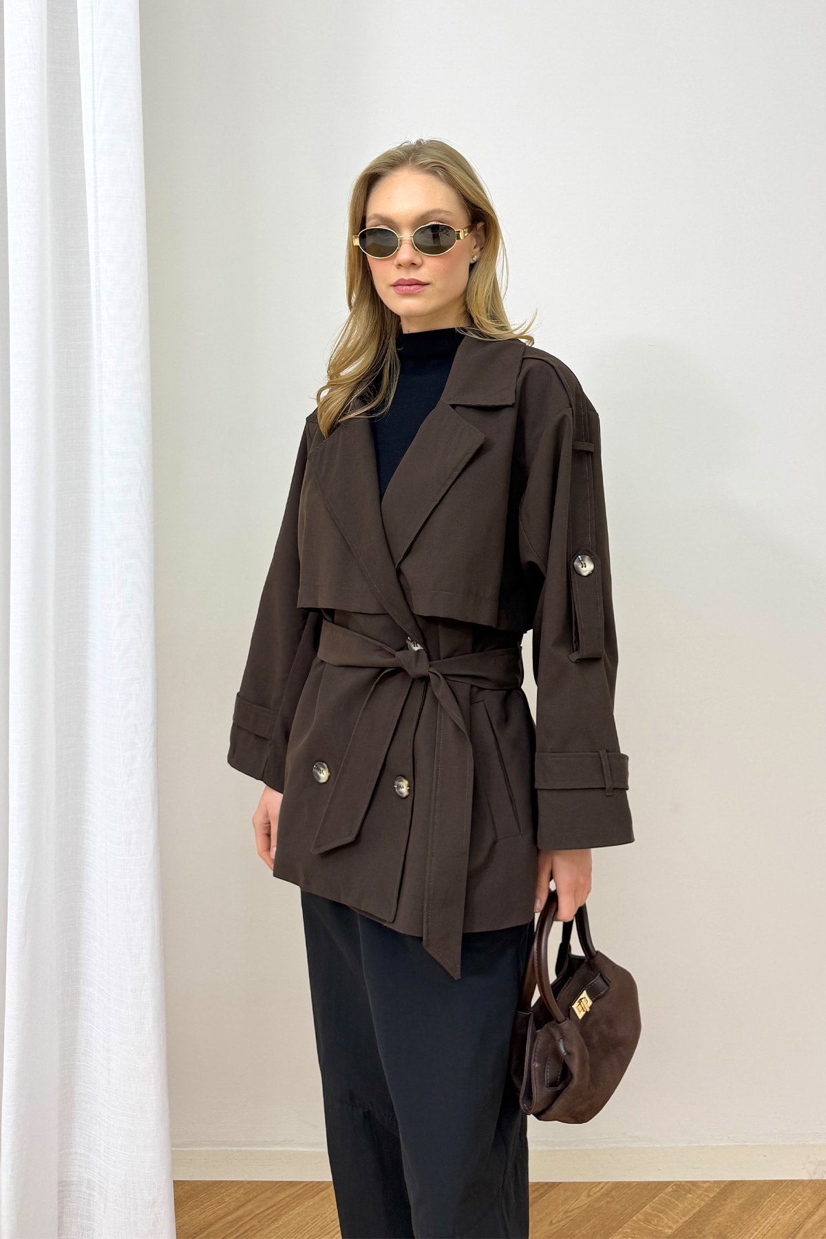 Oversize Kısa Trench 90-3010
