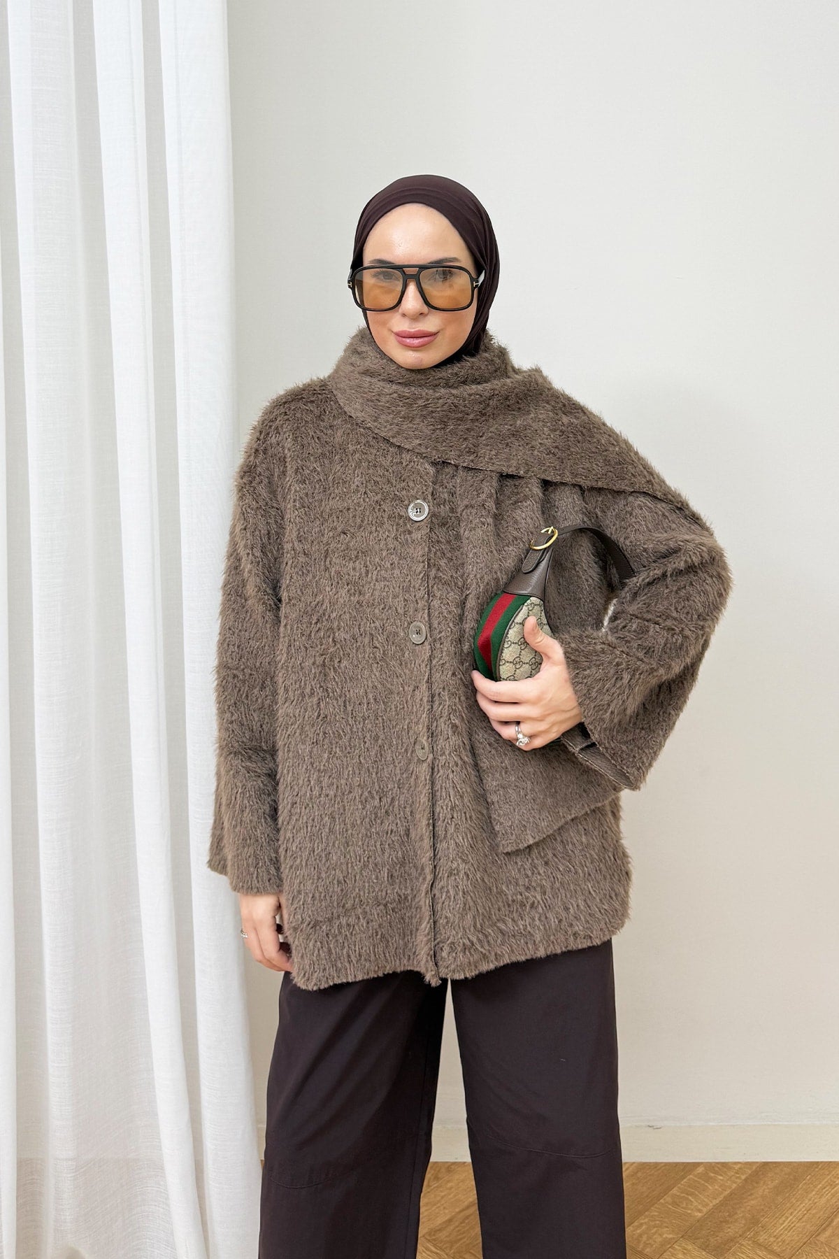 Şallı Düğmeli Hırka 4-62609
