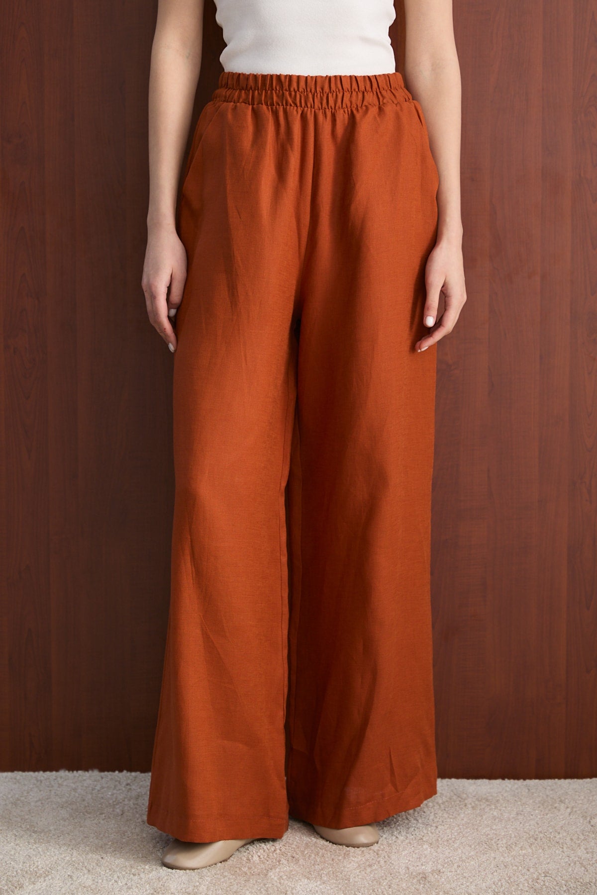 Keten Pantolon 32-2765-1 Kadın Pantolon