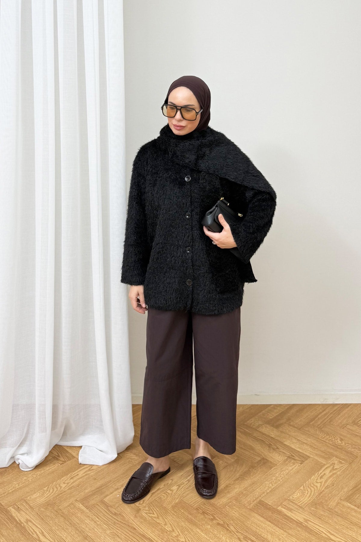 Şallı Düğmeli Hırka 4-62609
