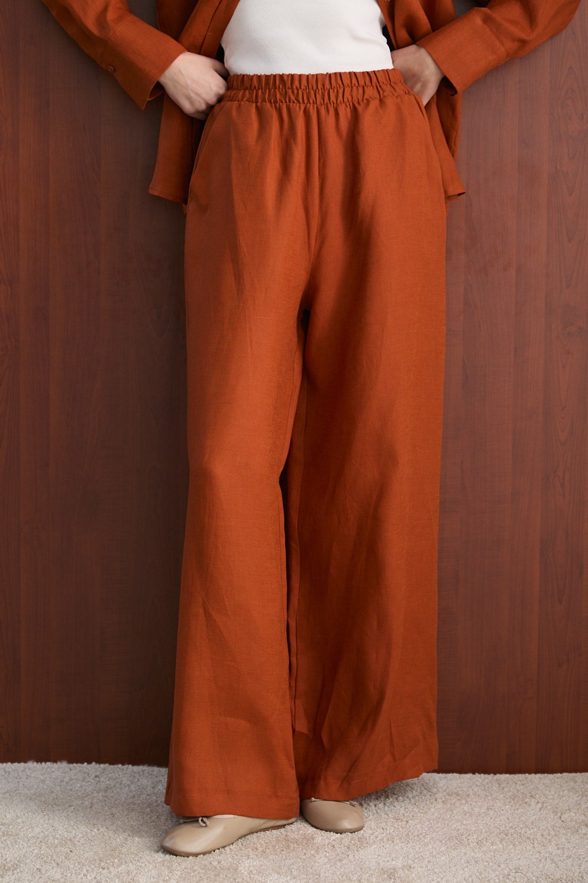 Keten Pantolon 32-2765-1 Kadın Pantolon