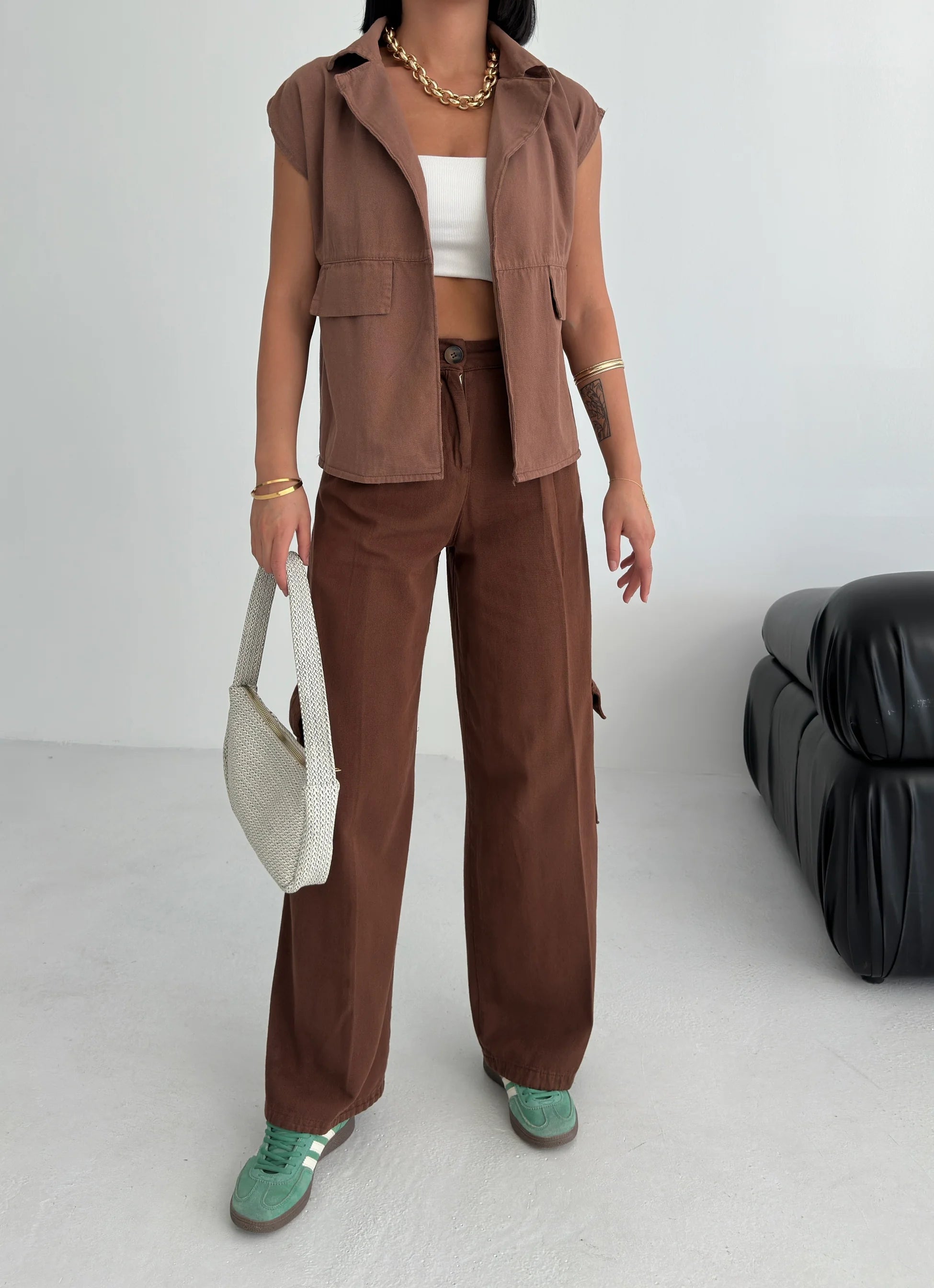 Gabardin Keten Yelek