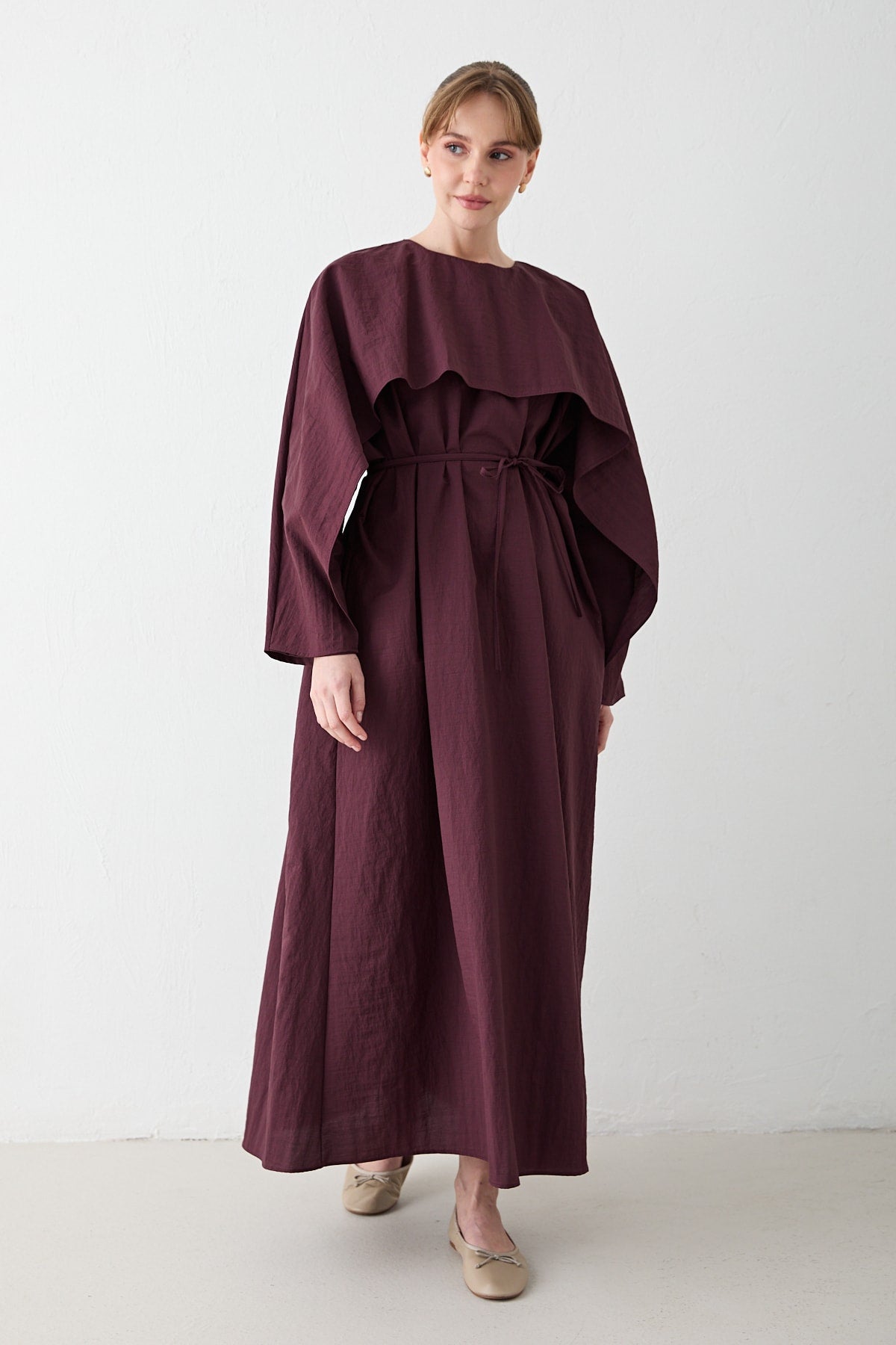 Pelerin Detaylı Elbise 32-2604