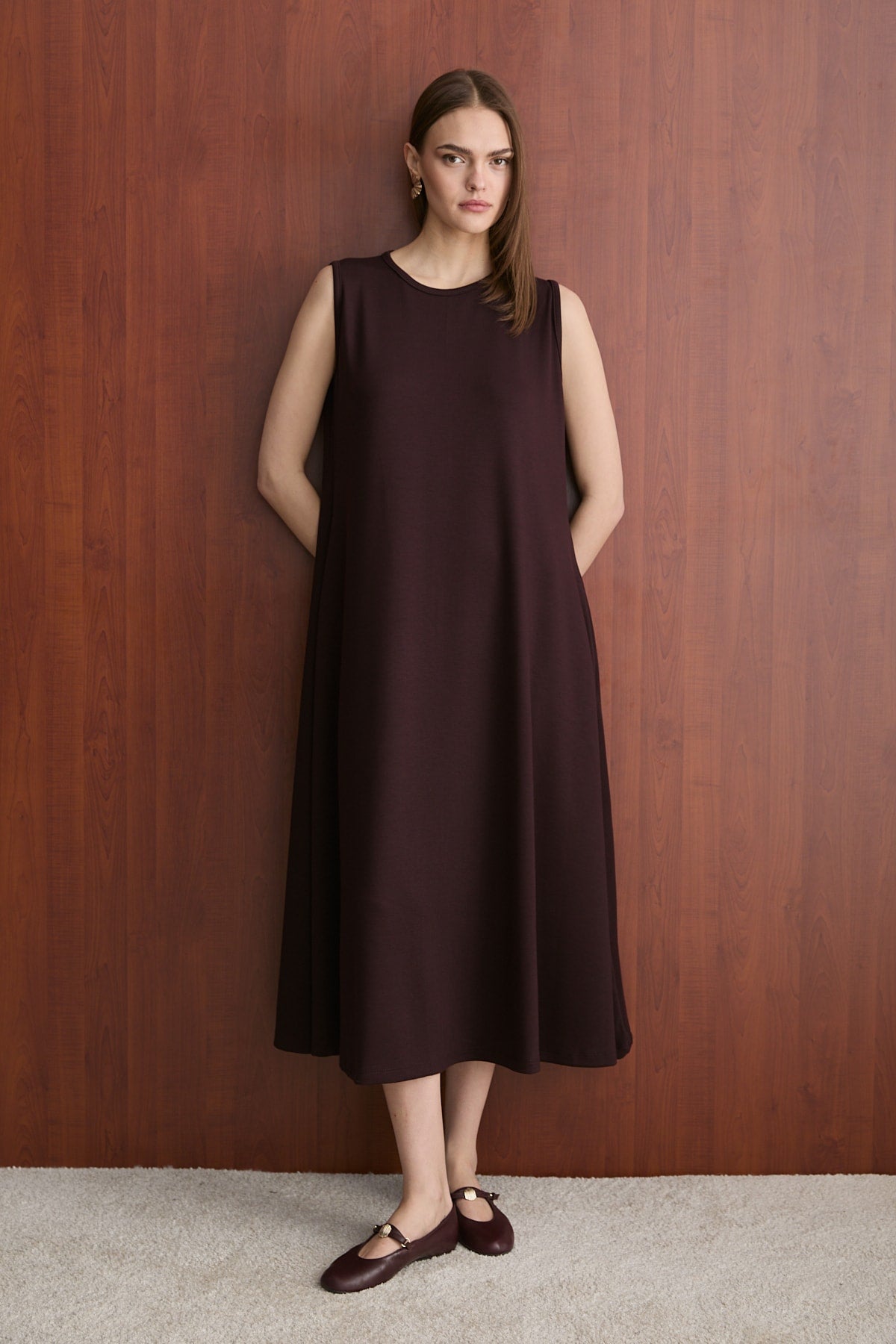 Kolsuz Modal Elbise 76-1007