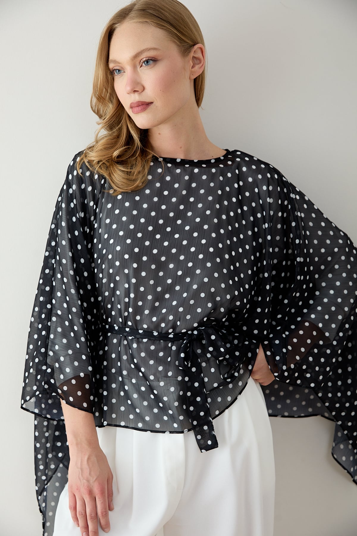 Puantiye Pelerin Tunik 12-5419
