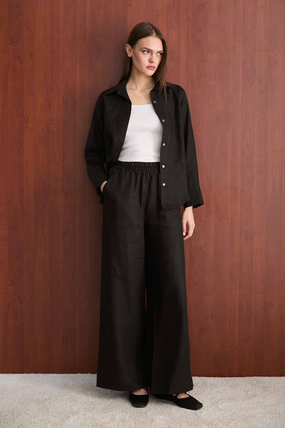Keten Pantolon 32-2765-1 Kadın Pantolon