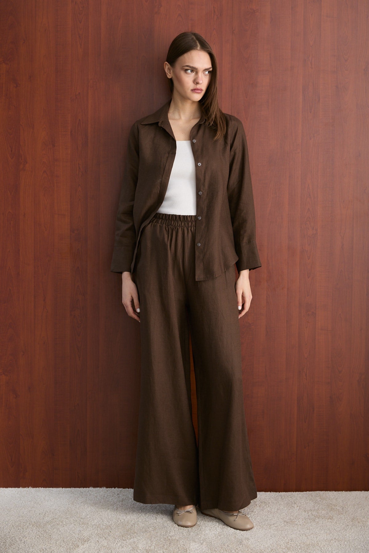 Keten Pantolon 32-2765-1 Kadın Pantolon