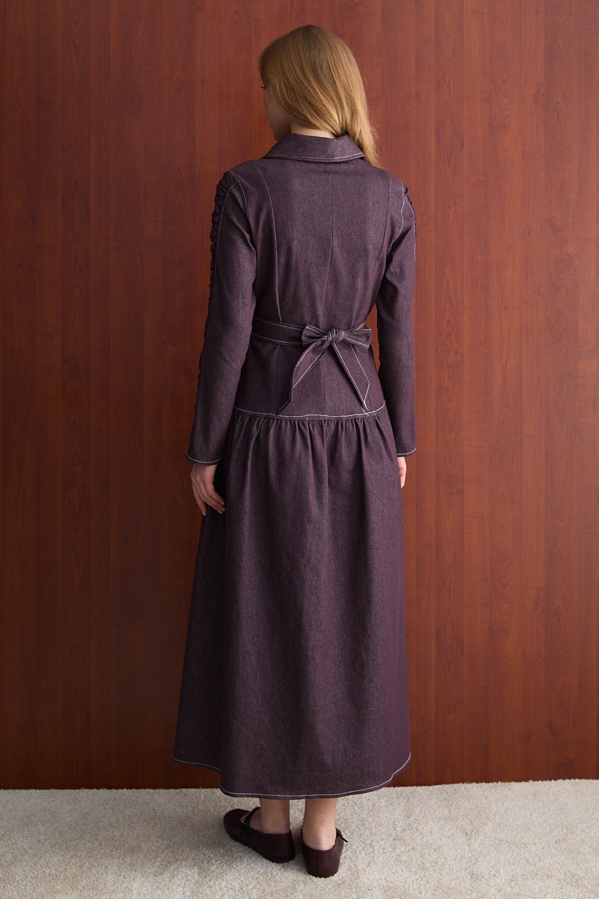 Fermuarlı Denim Elbise 32-2763
