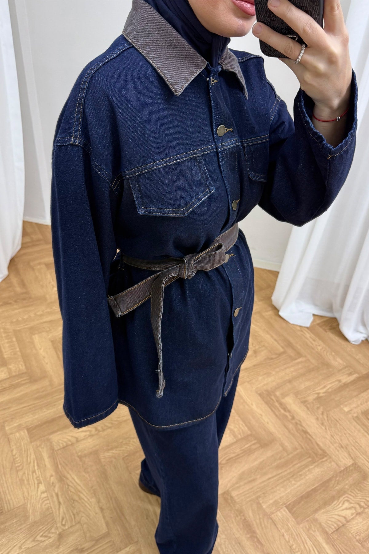 Düğmeli Denim Takım 4-62807