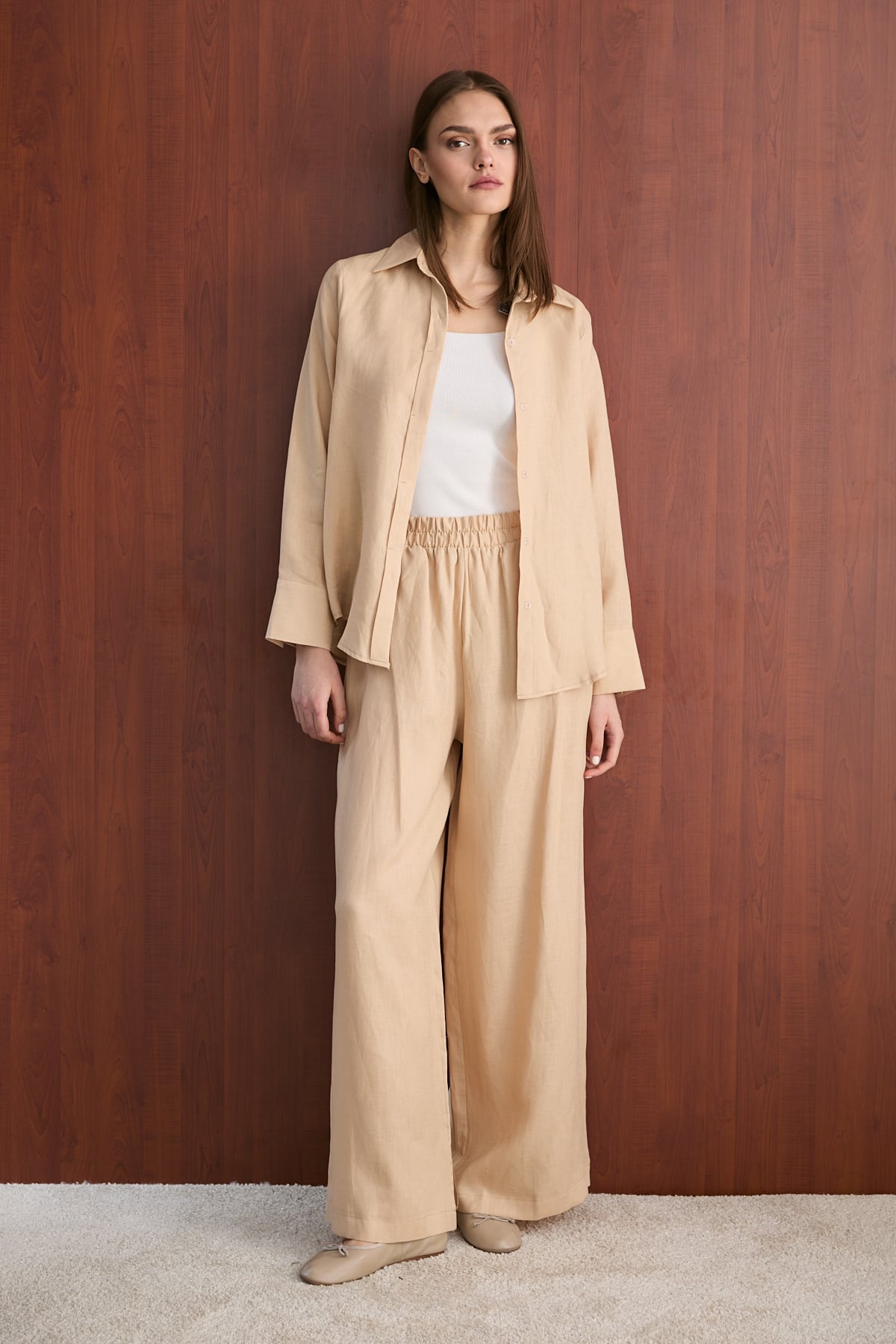 Keten Pantolon 32-2765-1 Kadın Pantolon